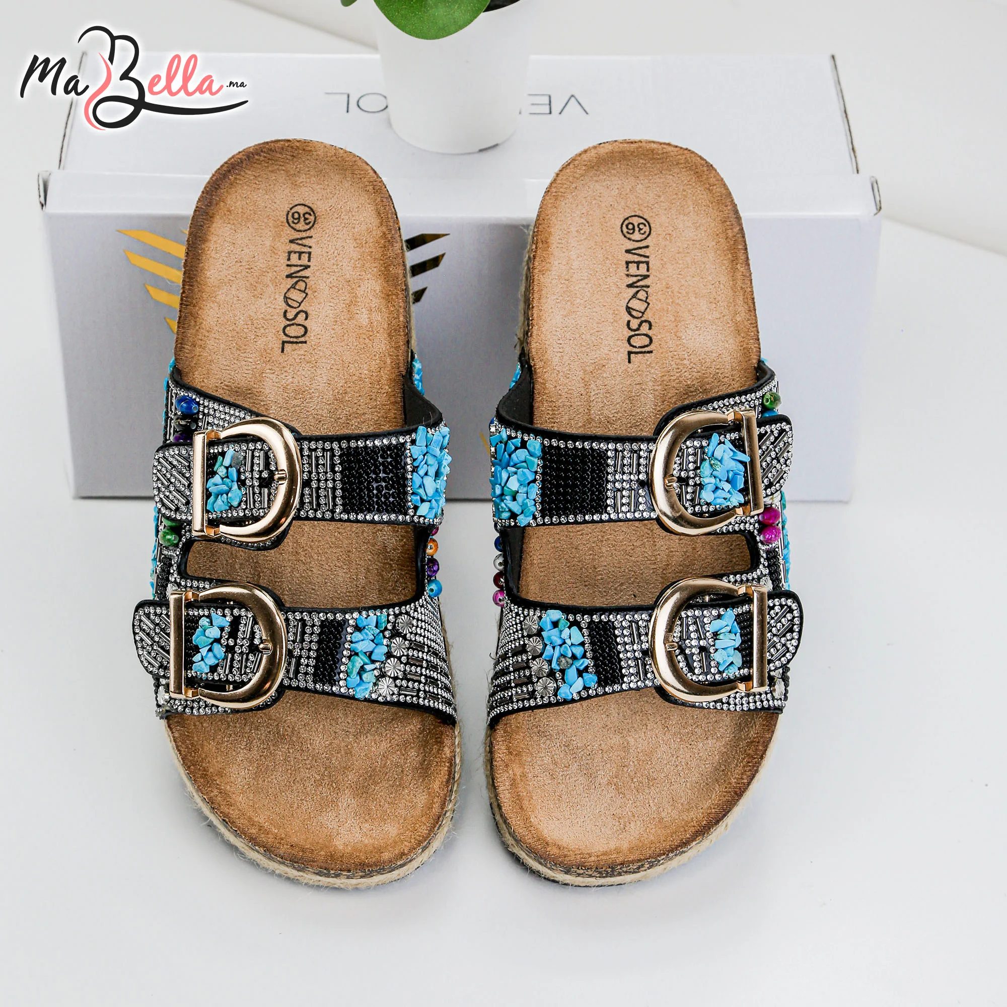 Sandale Plate - Noir - TC-3553