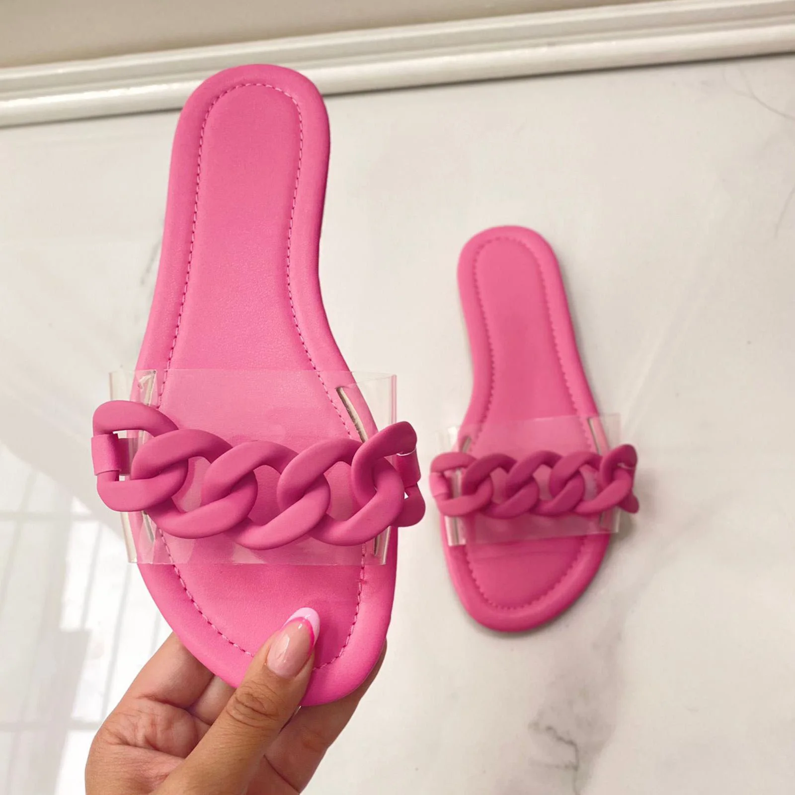 Sandale Plate - Fuchsia - RF-627