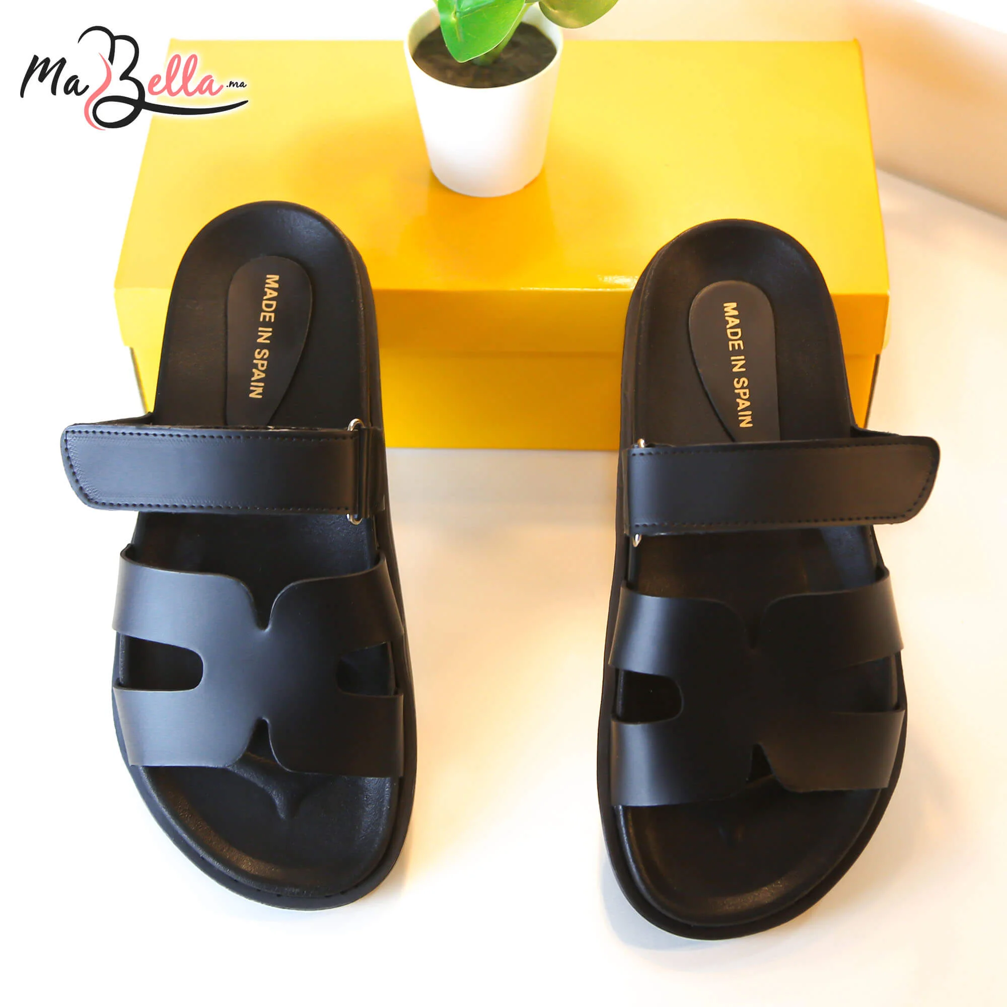 Sandale Plate - Noir - HRMS-100-22