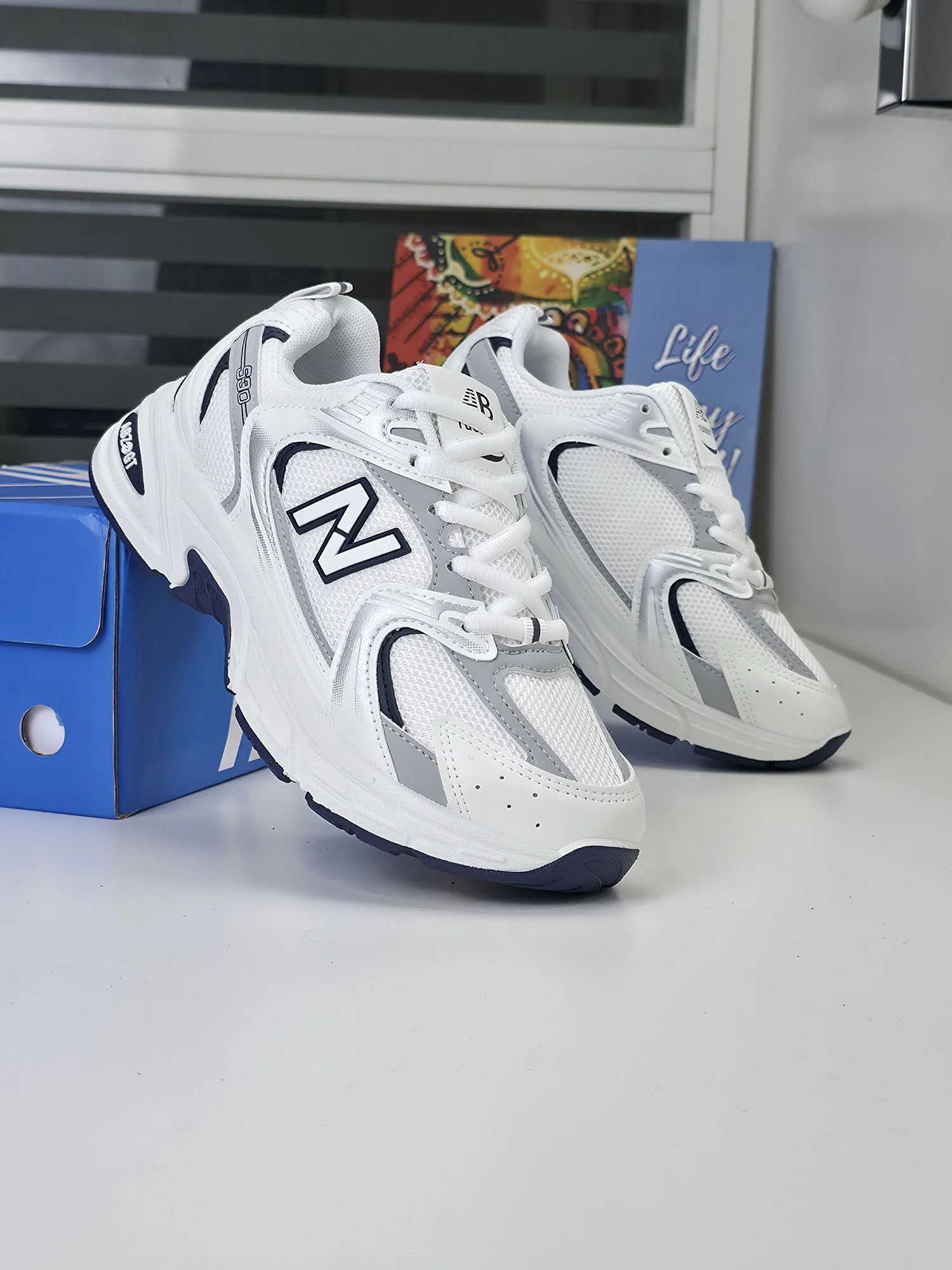 Baskets - Blanc/Bleu - AB-530