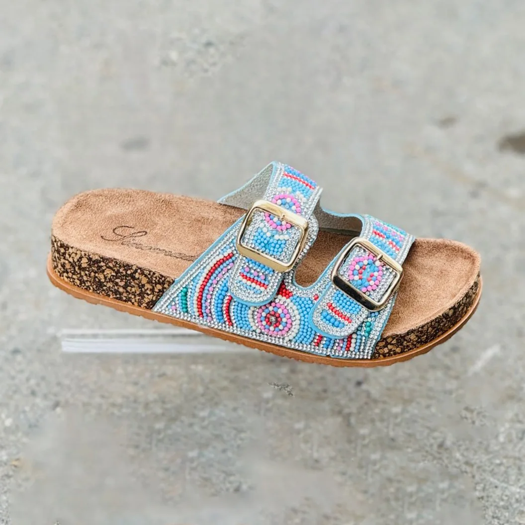 Sandale Plate - Bleu Ciel - RK-7