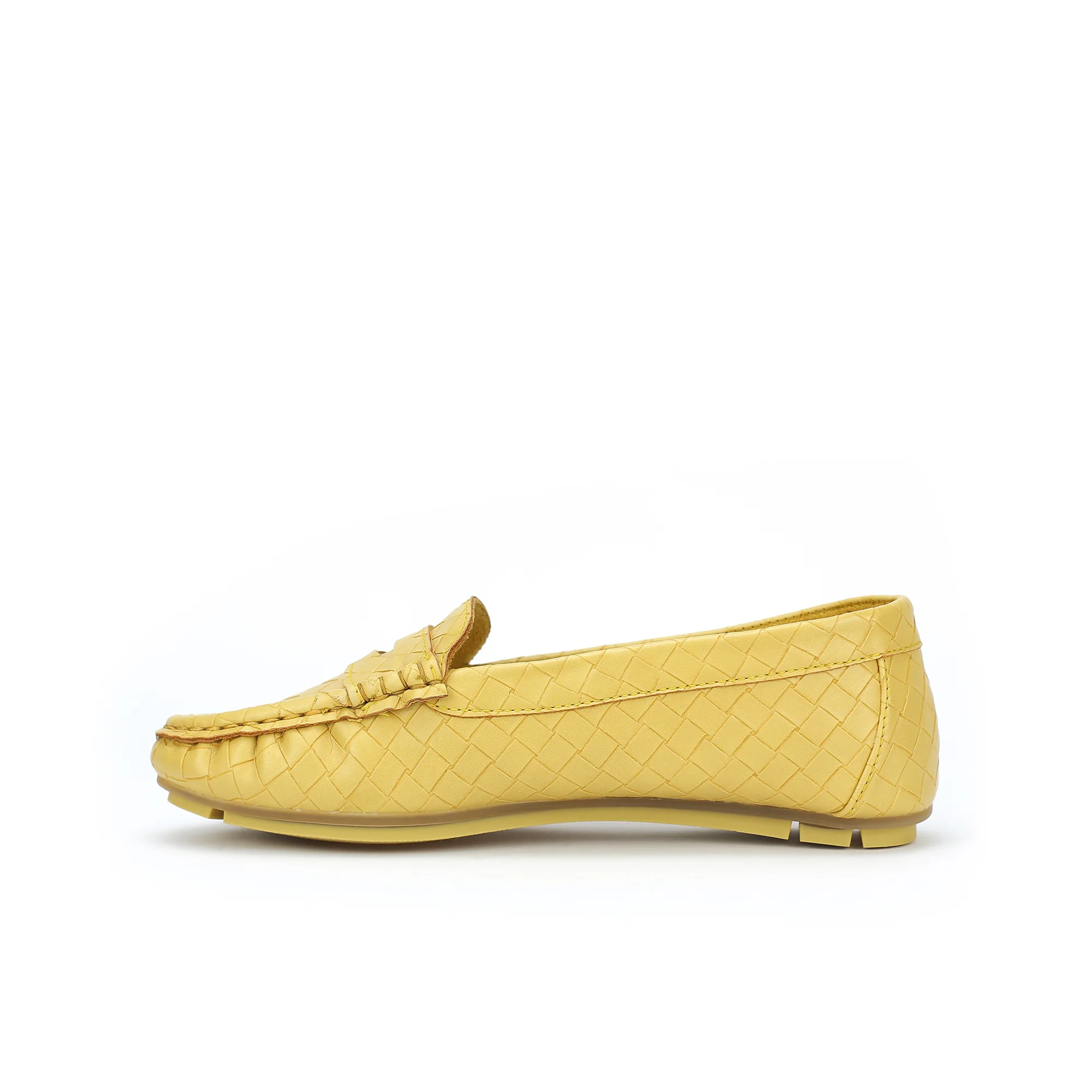 Mocassins pour Femmes - Jaune - Tressé - SM/6493