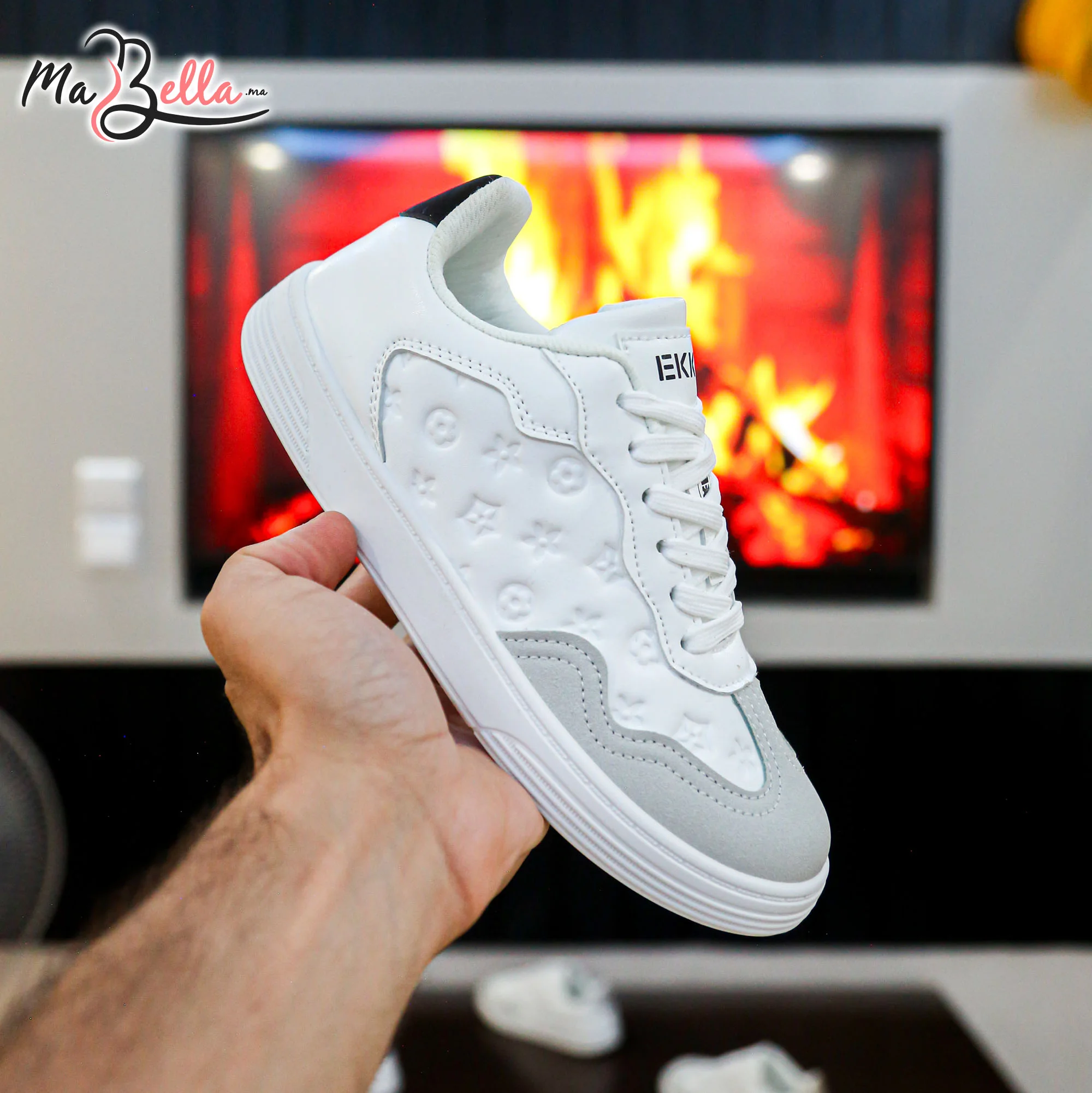 Baskets pour Femmes - Blanc/Noir - EK-03