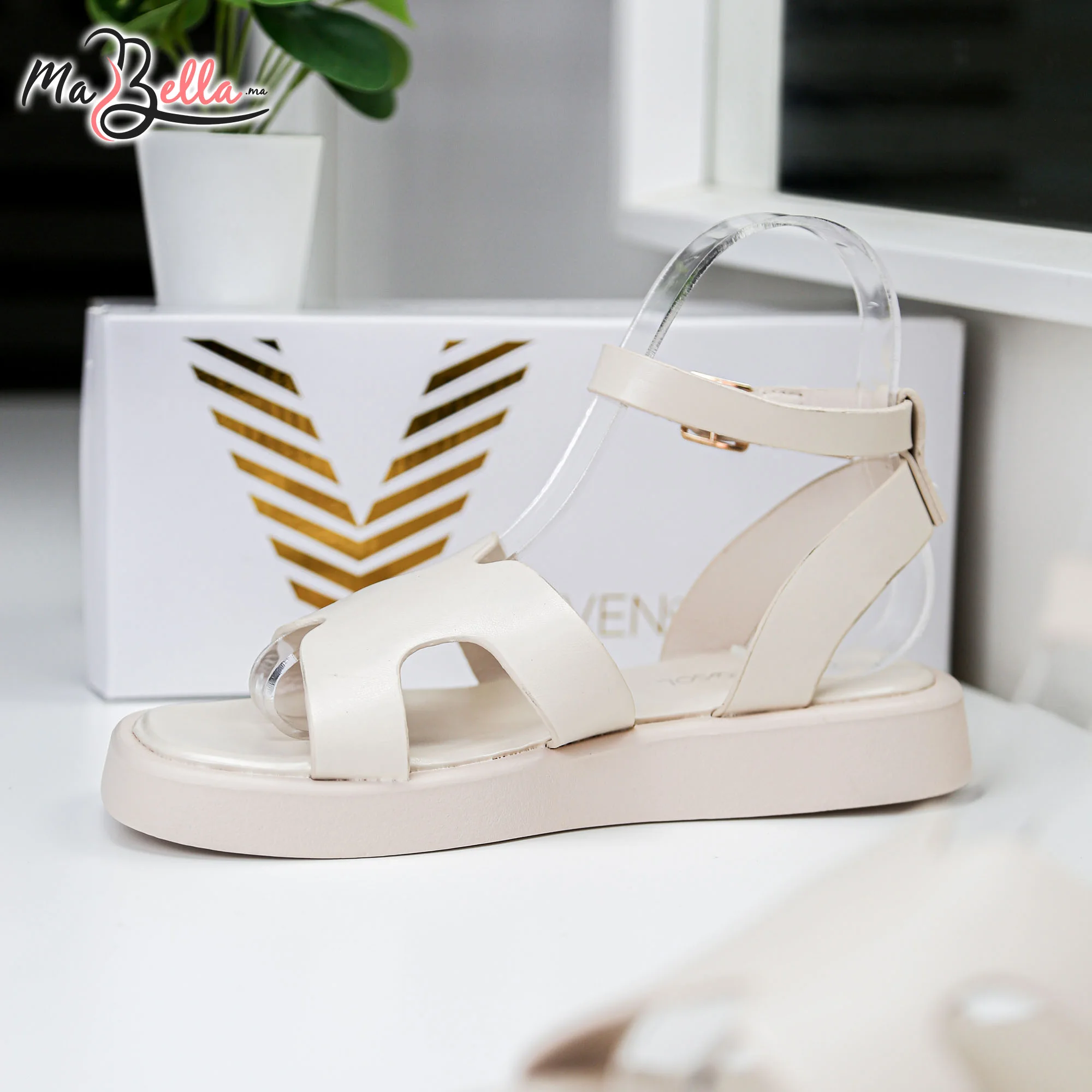 Sandale Plate - Beige - LX-2548