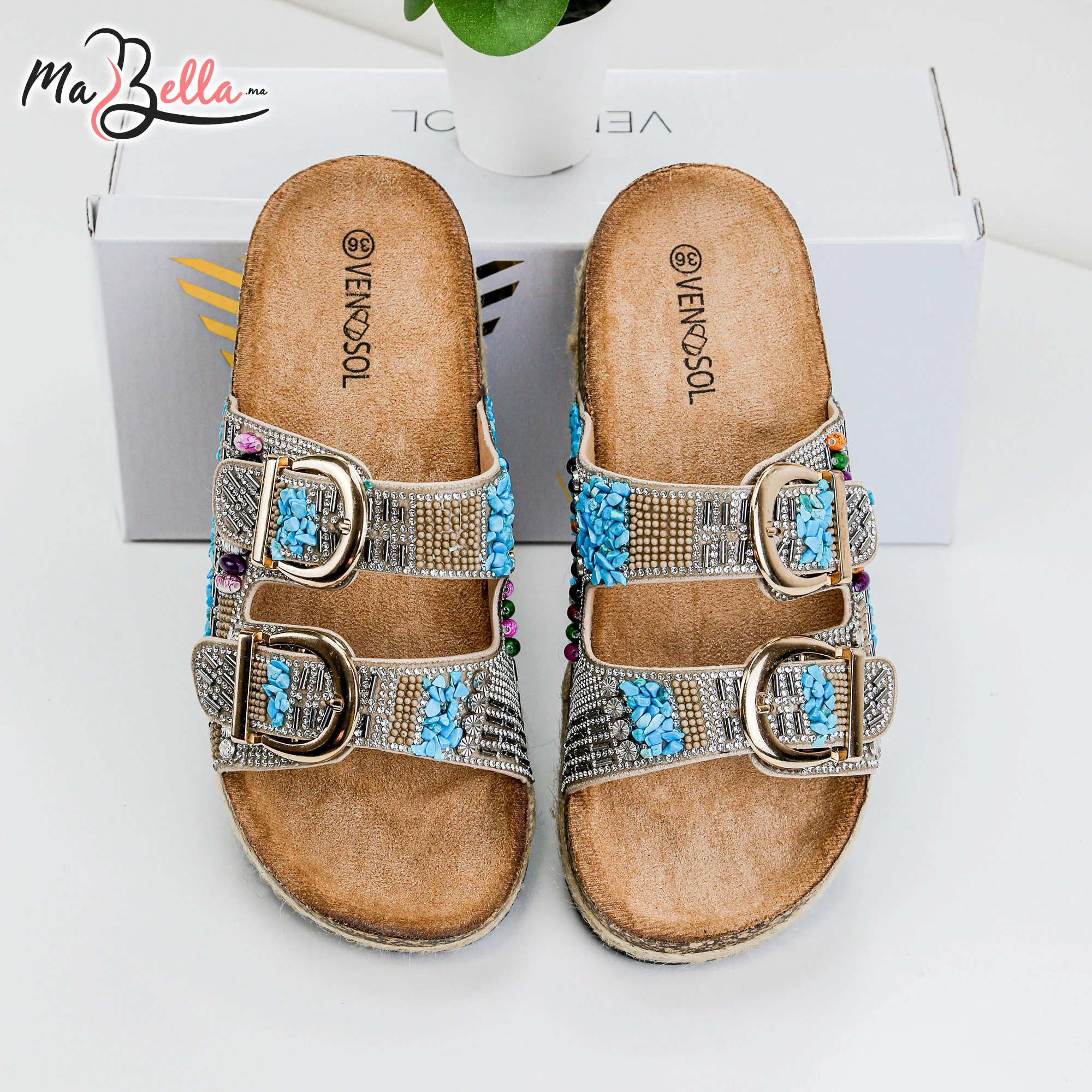 Sandale Plate - Beige - TC-3553