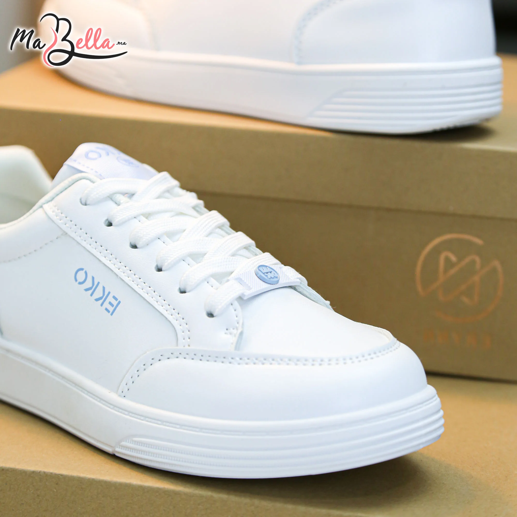 Baskets pour Femmes - Blanc/Bleu - EK-02