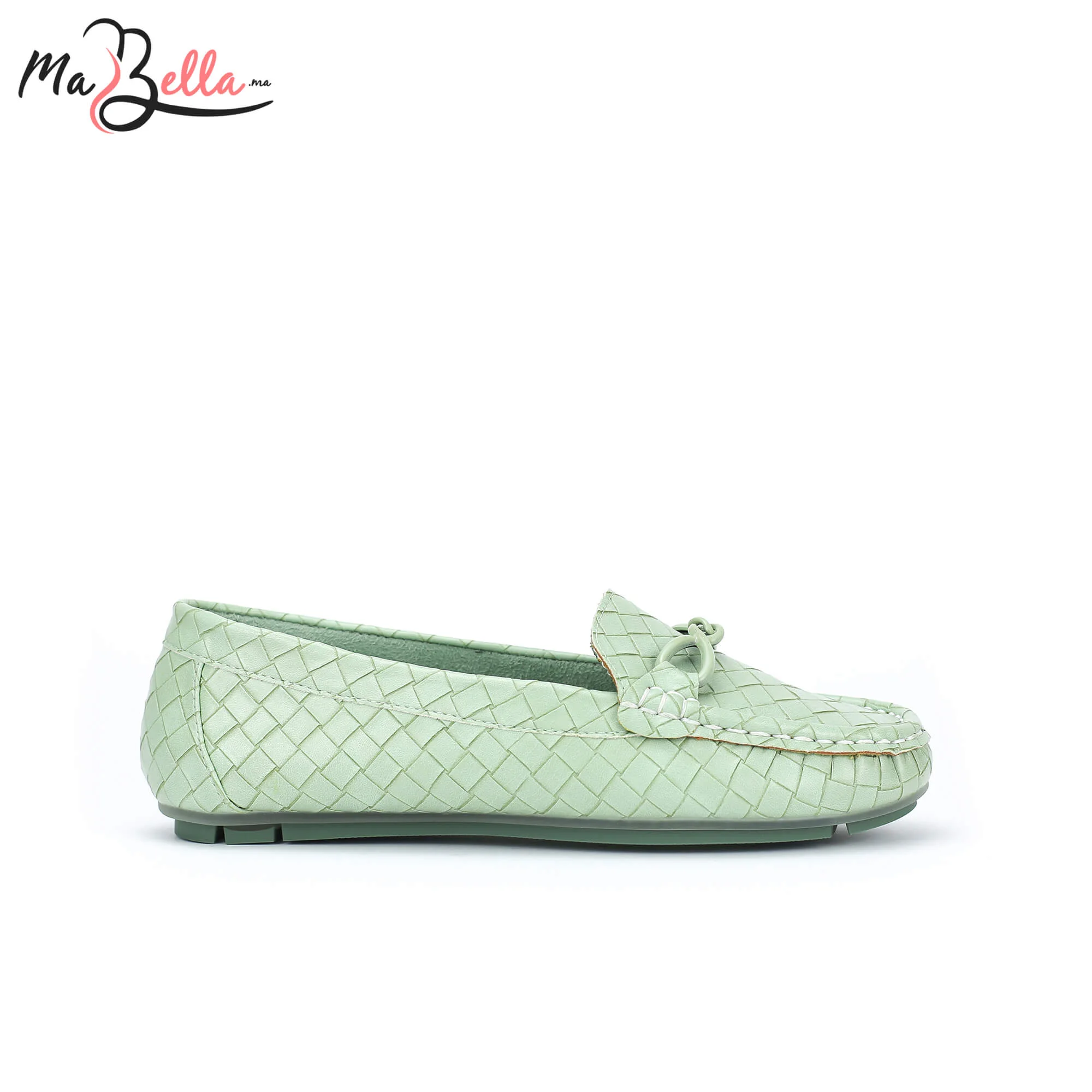 Mocassins pour Femmes Vert Tressé A/9471