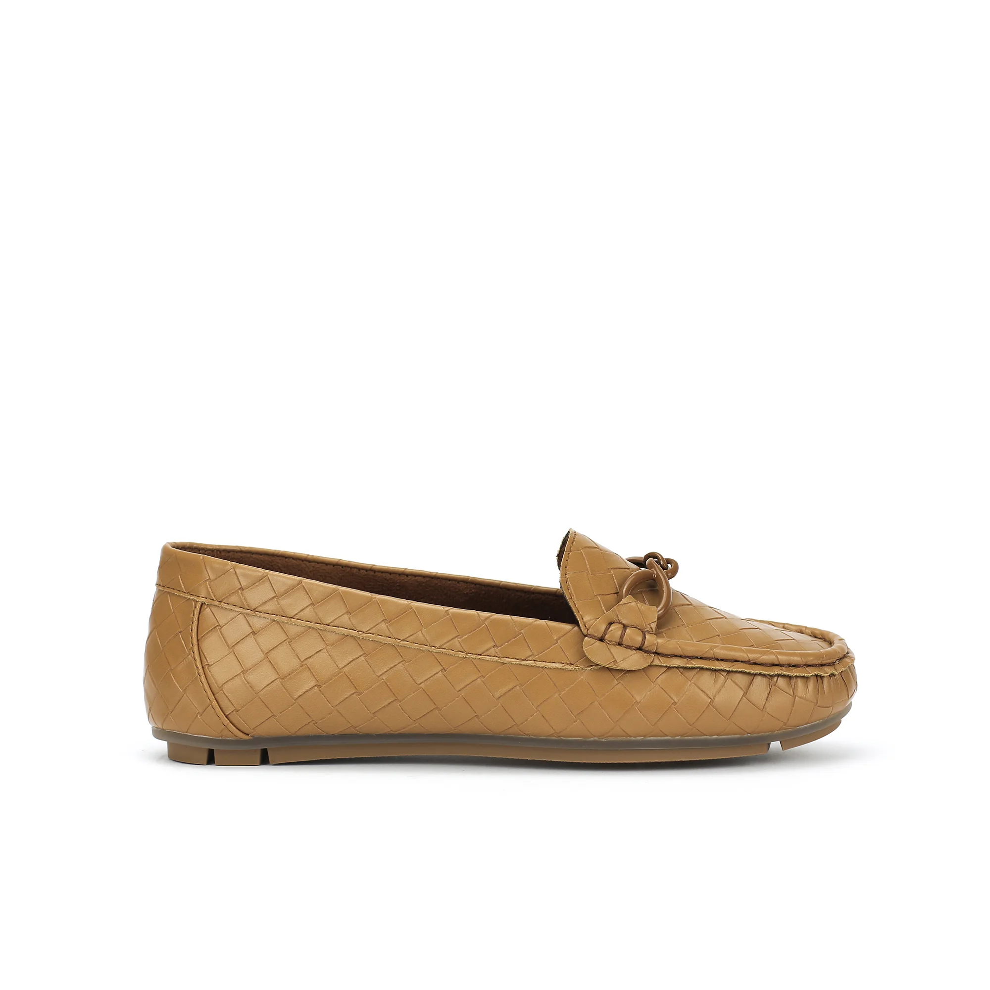 Mocassins pour Femmes - Camel - Tressé - A/9471