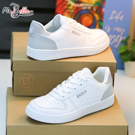 Baskets pour Femmes - Blanc/Gris - EK-04