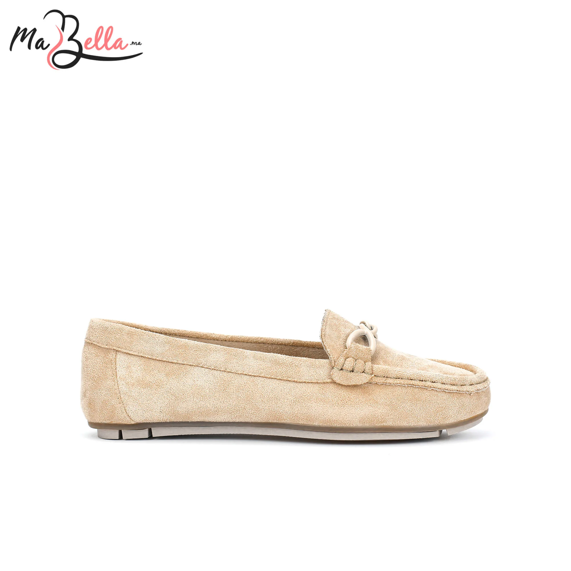 Mocassins pour Femmes - Beige - Daim - A/9471