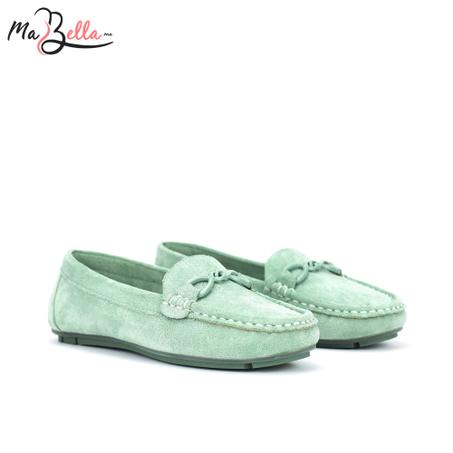 Mocassins pour Femmes - Vert - Daim - A/9471