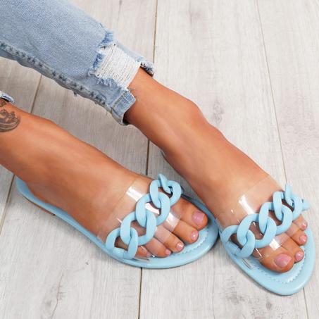 Sandale Plate - Bleu - RF-627