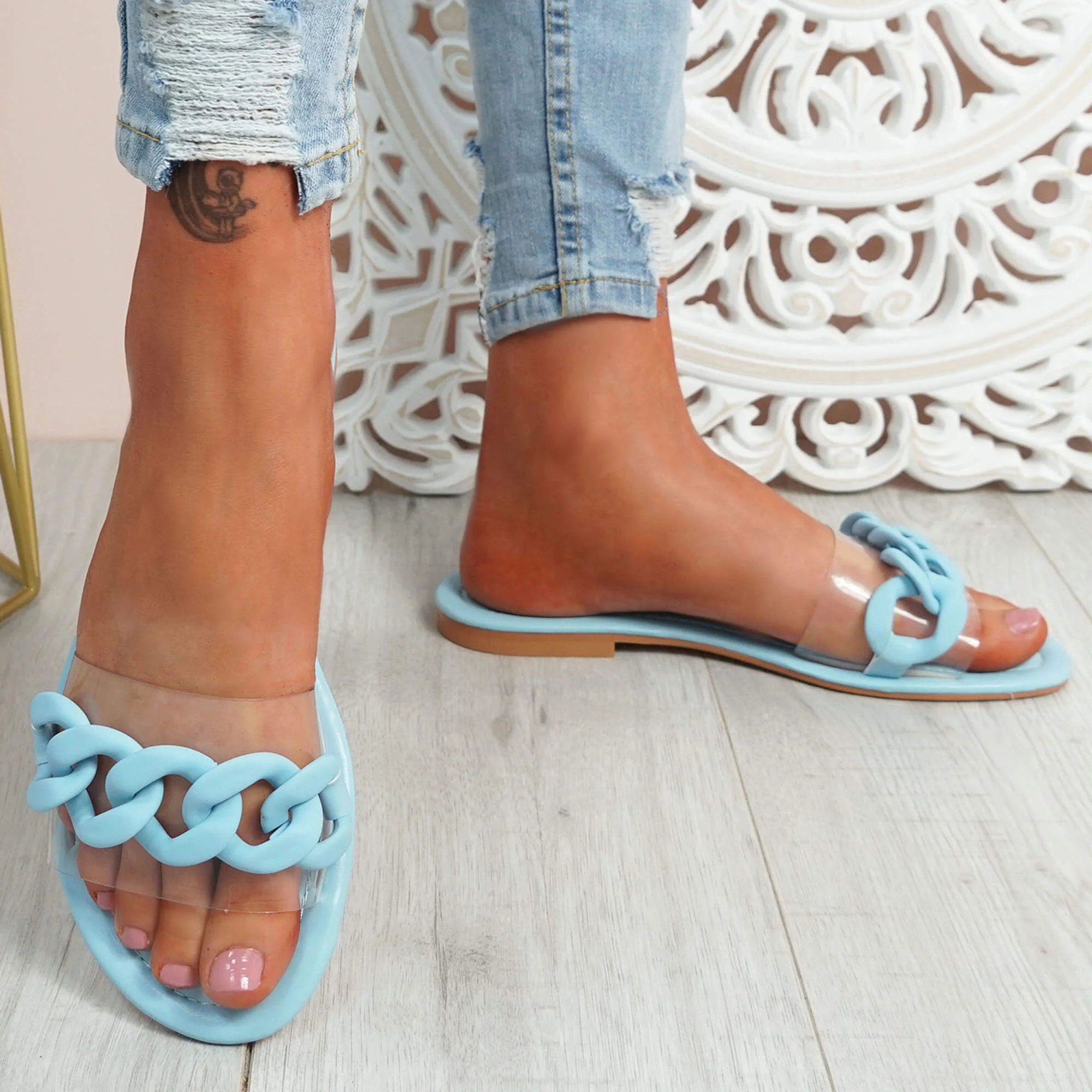 Sandale Plate - Bleu - RF-627