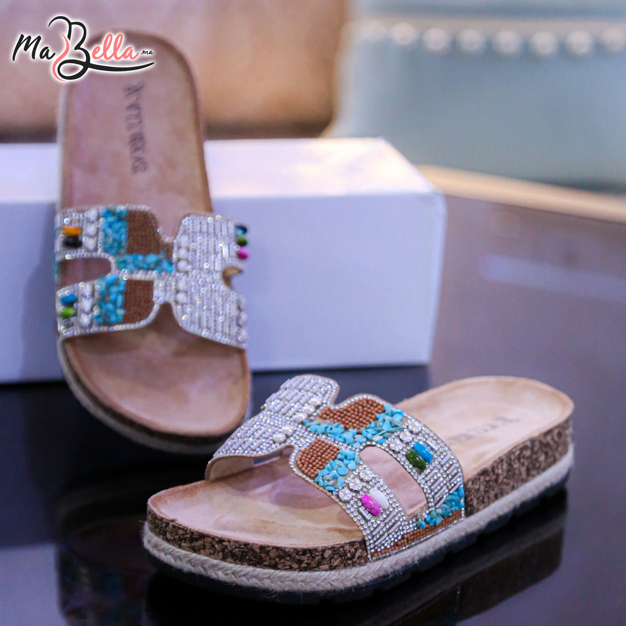 Sandale Plate - Camel - MES11