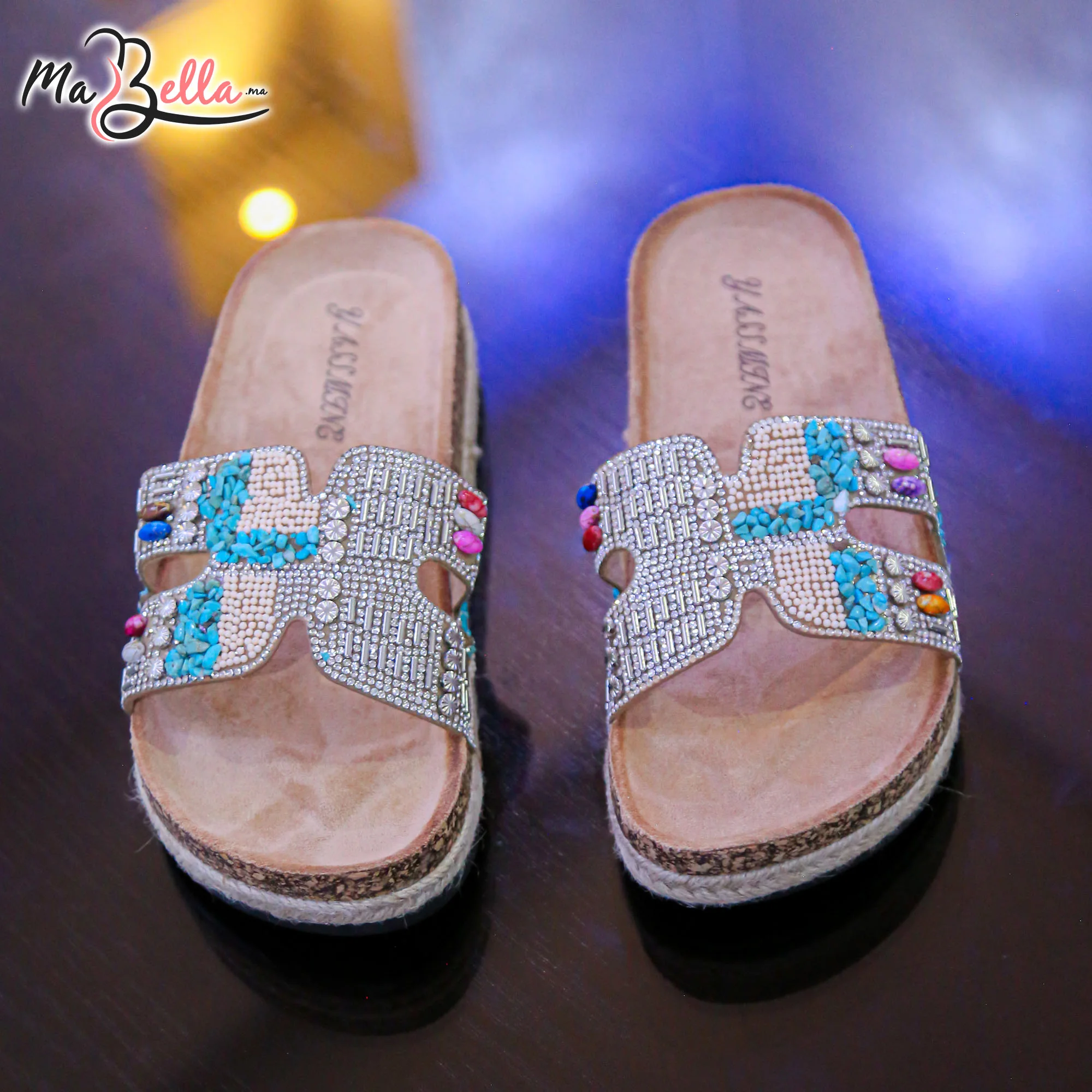 Sandale Plate - Beige - MES11