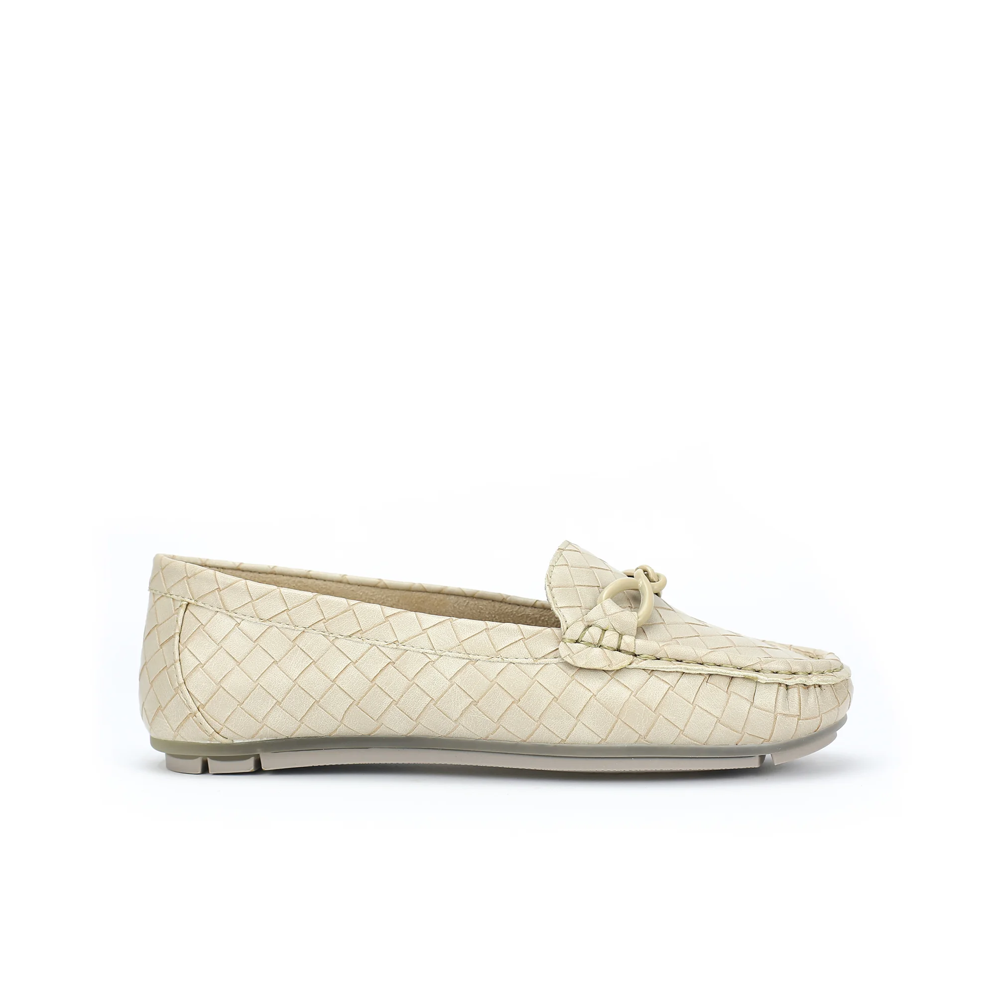 Mocassins pour Femmes - Beige - Tressé - A/9471