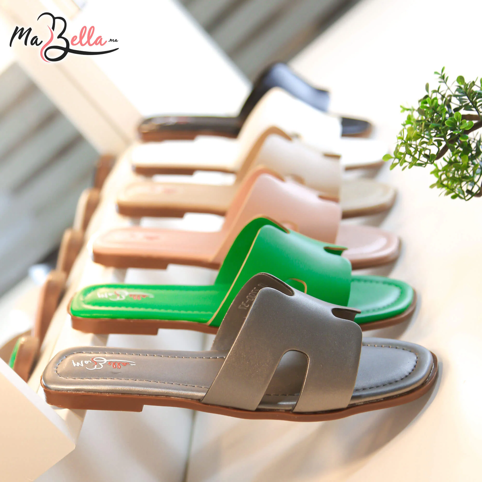 Sandale Plate - Vert - HRMS-01