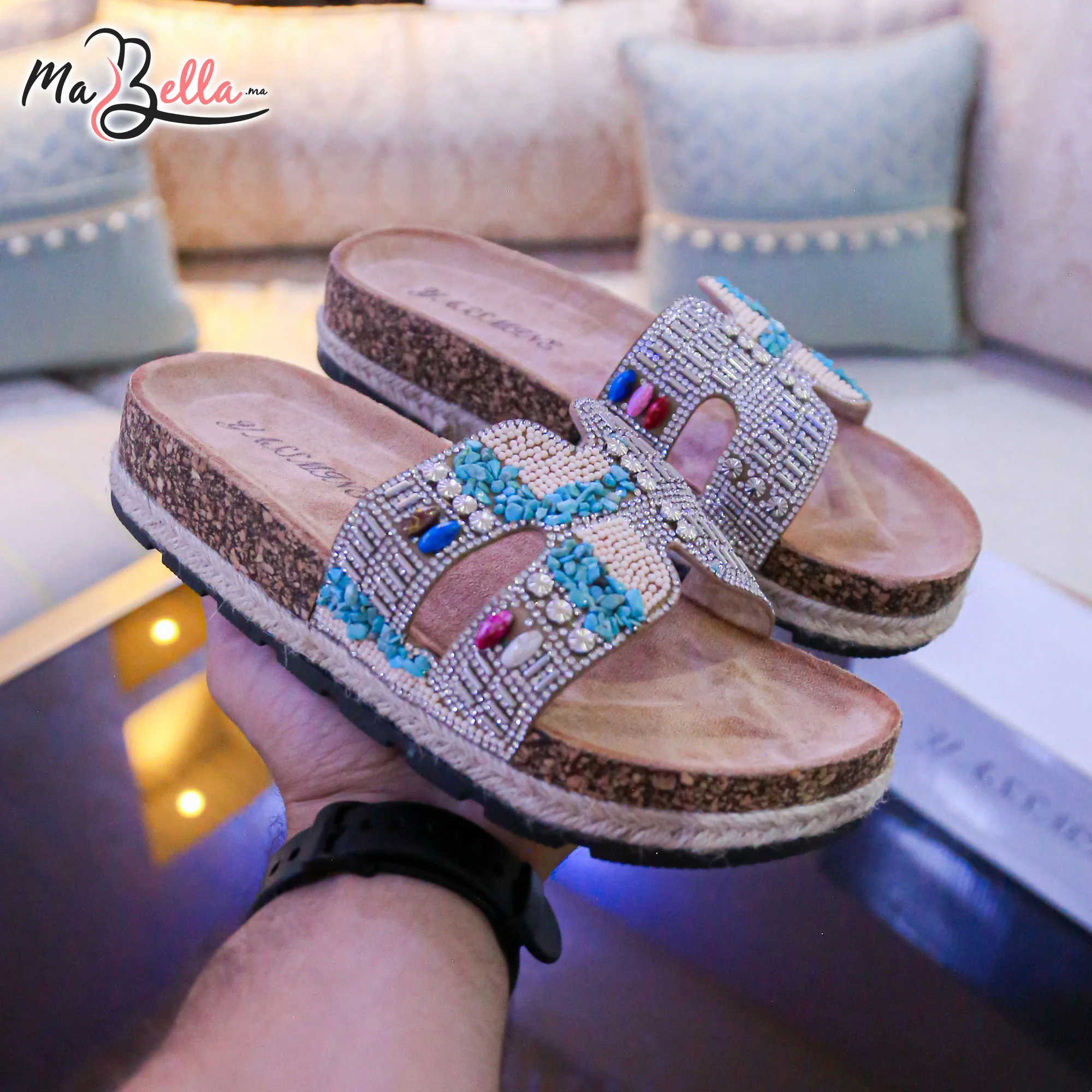 Sandale Plate - Beige - MES11