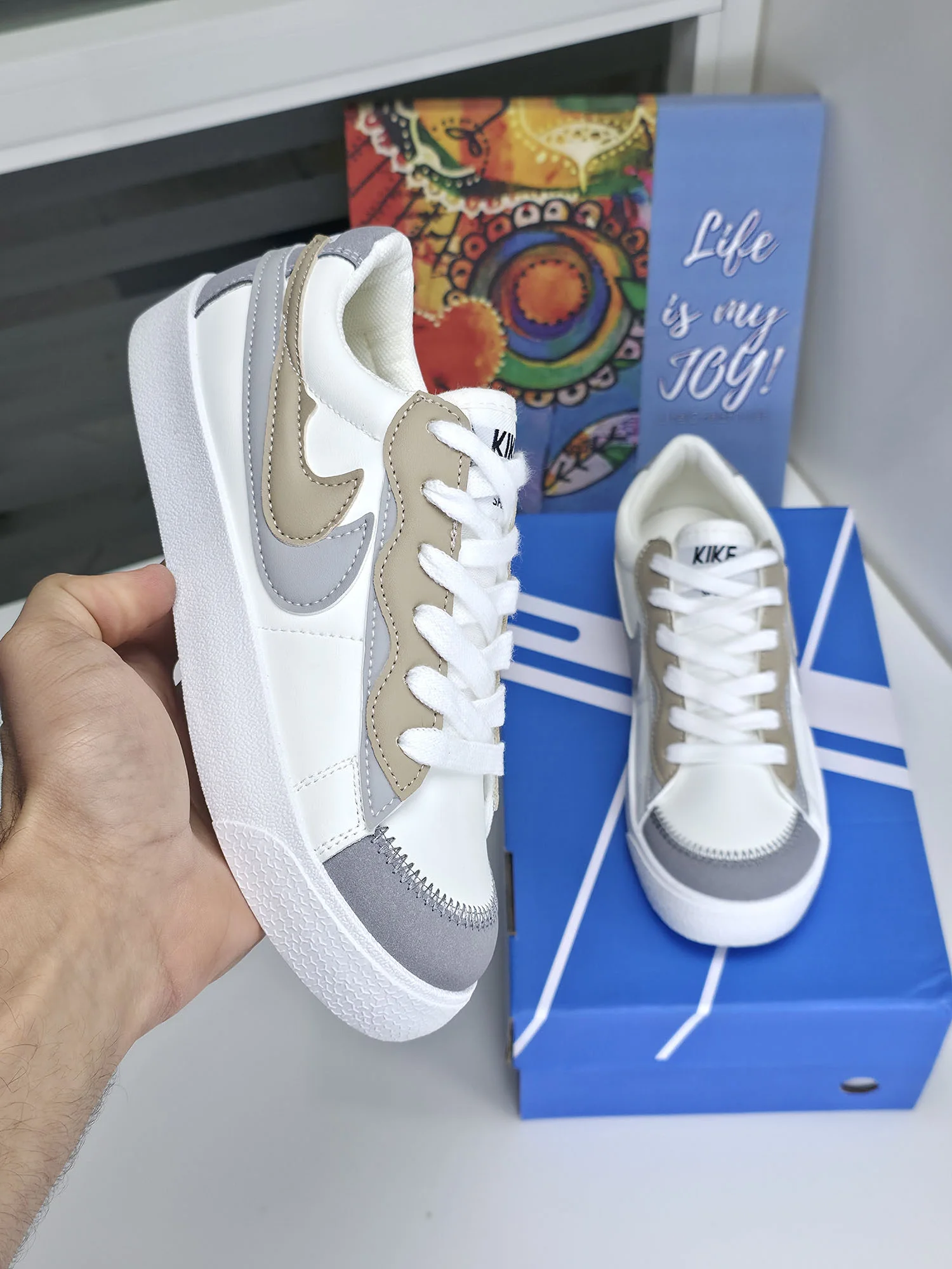 Baskets - Blanc/Gris - K10