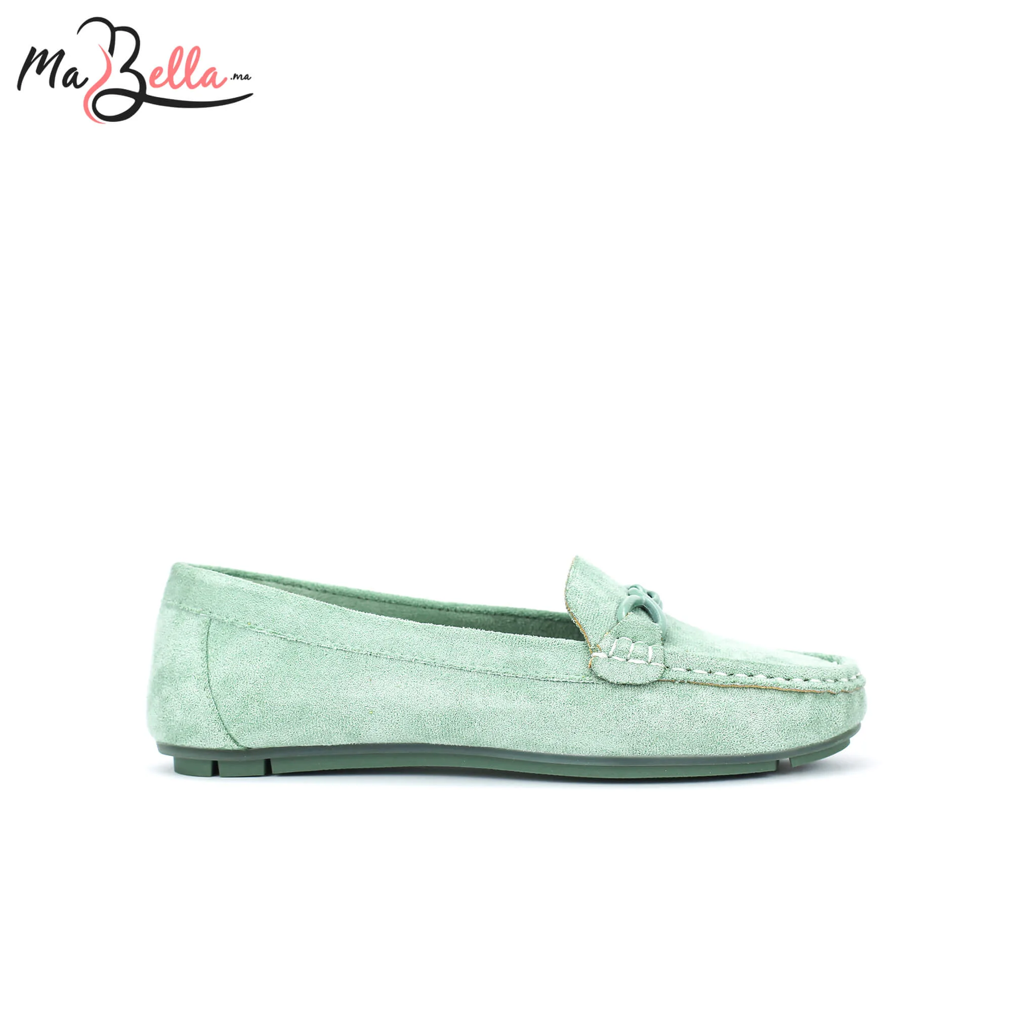 Mocassins pour Femmes - Vert - Daim - A/9471
