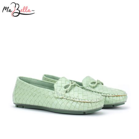 Mocassins pour Femmes - Vert - Tressé - A/9471