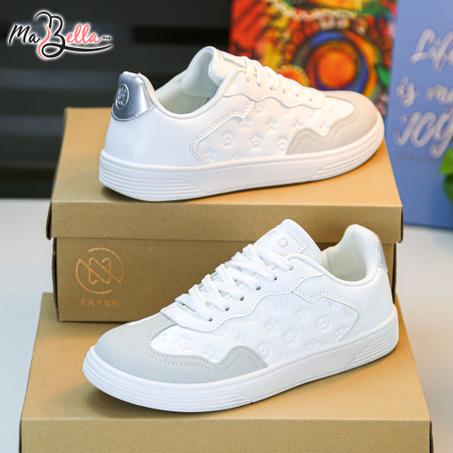 Baskets pour Femmes - Blanc/Argenté - EK-03