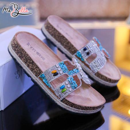 Sandale Plate - Camel - MES11