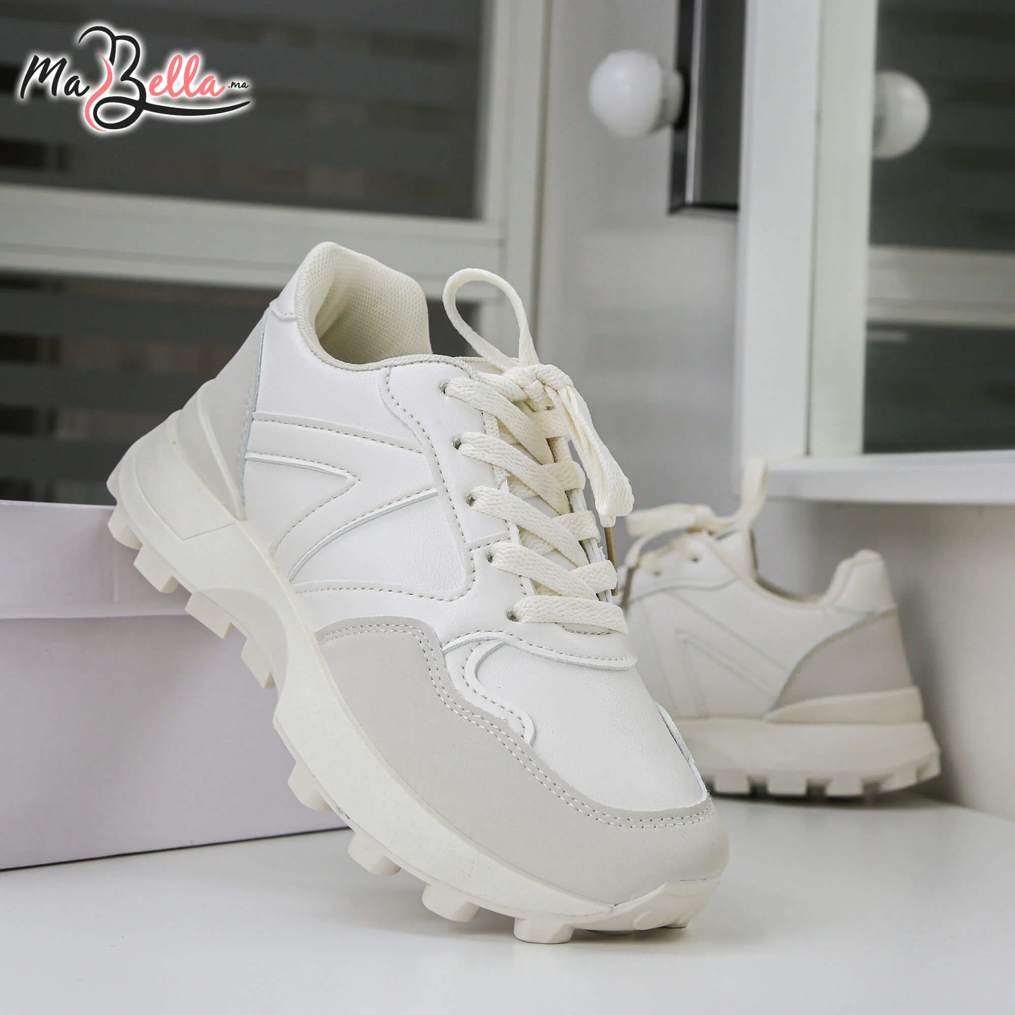 Baskets pour Femmes - Beige - E8111