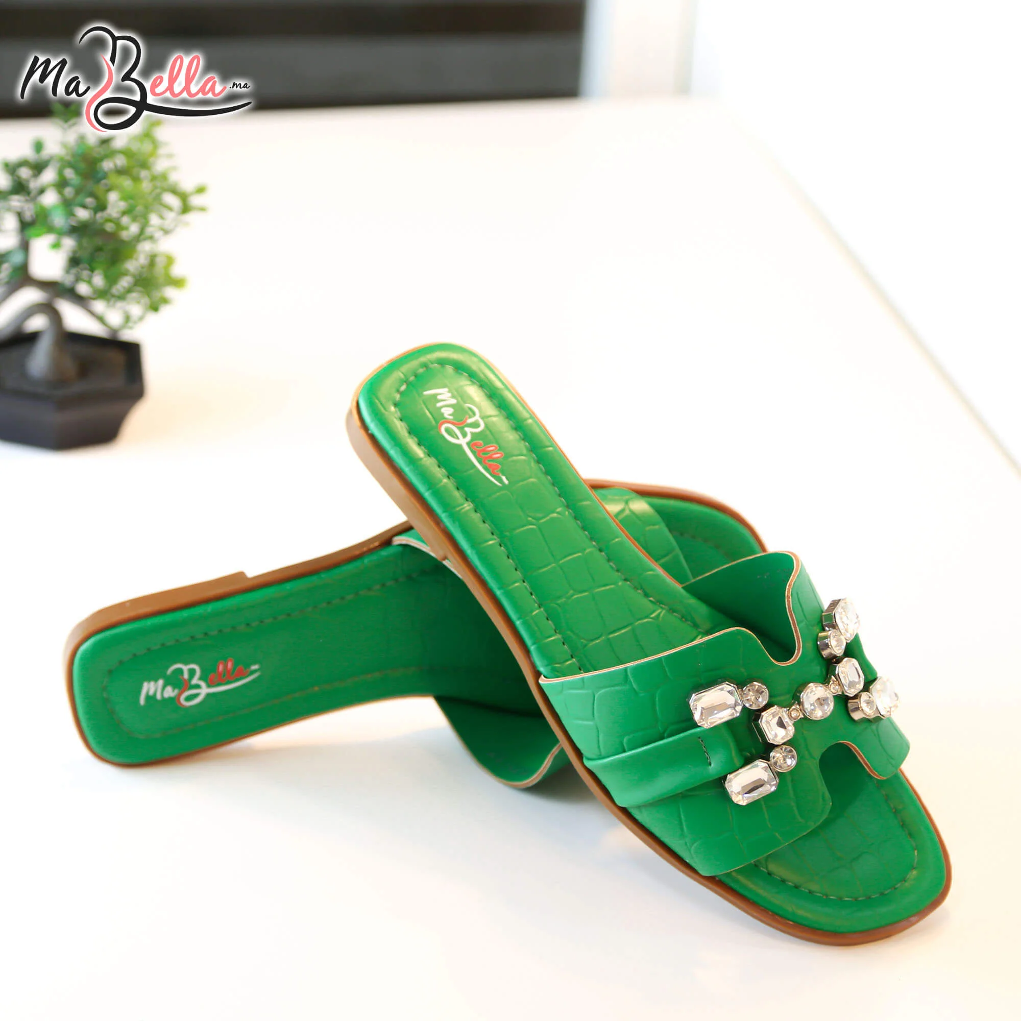 Sandale Plate - Vert - RF-HRMS***