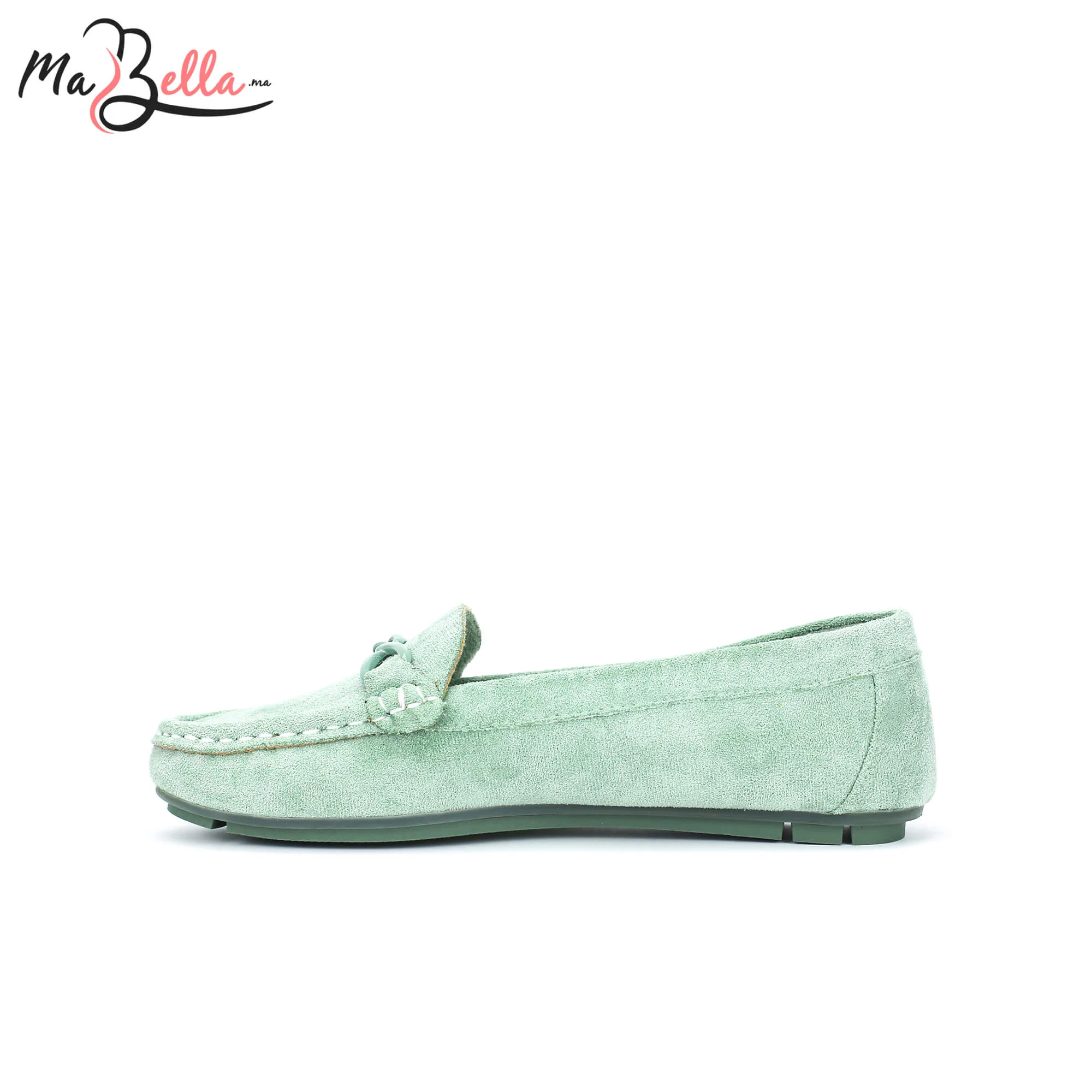 Mocassins pour Femmes - Vert - Daim - A/9471