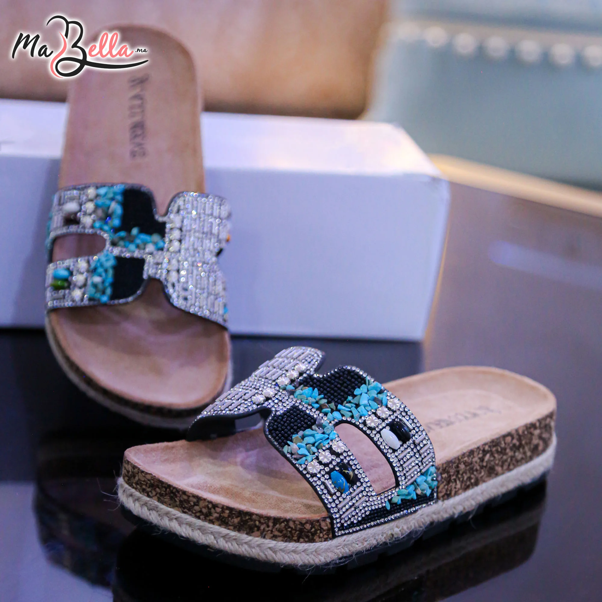 Sandale Plate - Noir - MES11