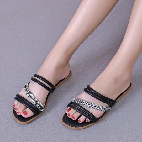 Sandale Plate - Noir - YU211