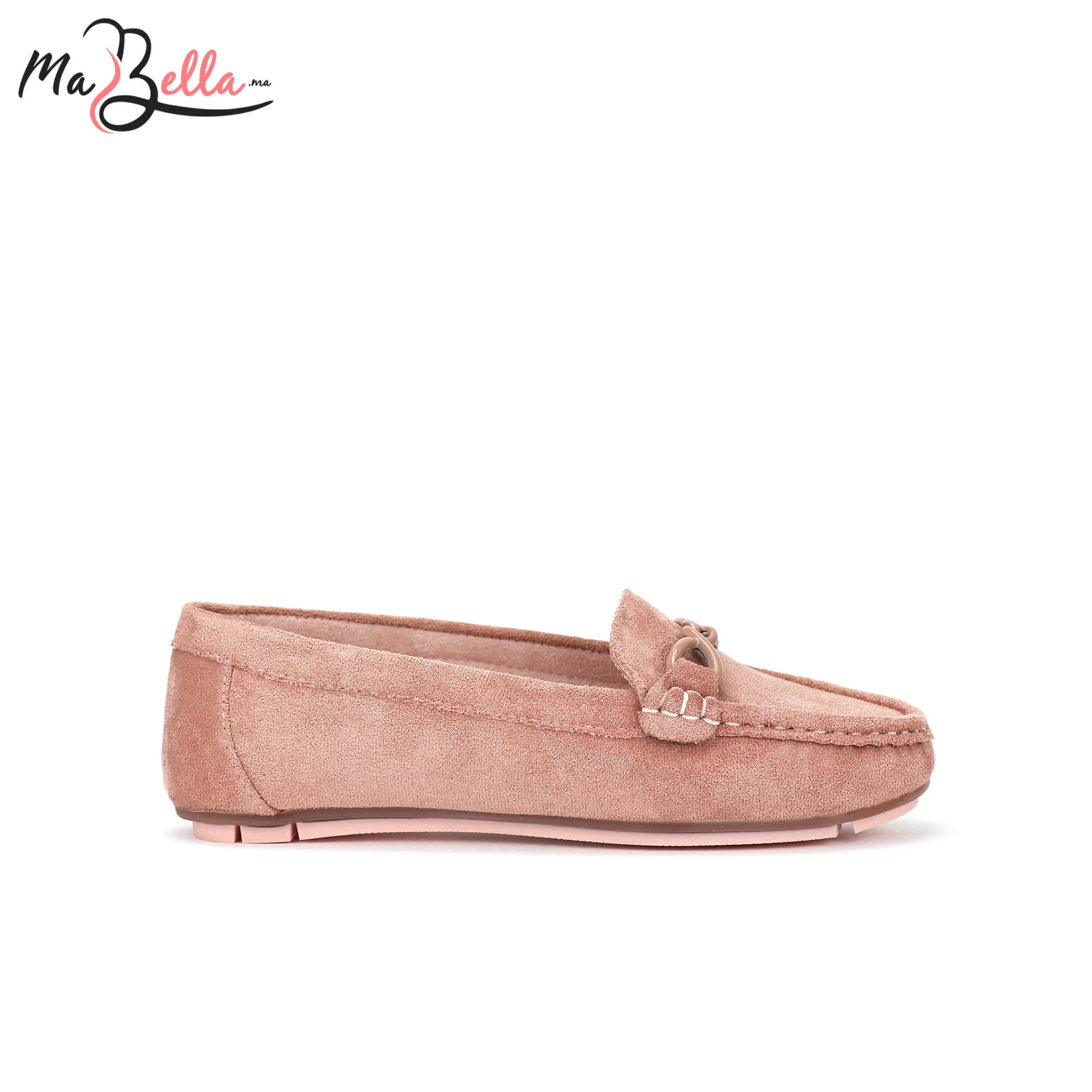 Mocassins pour Femmes - Rose - Daim - A/9471