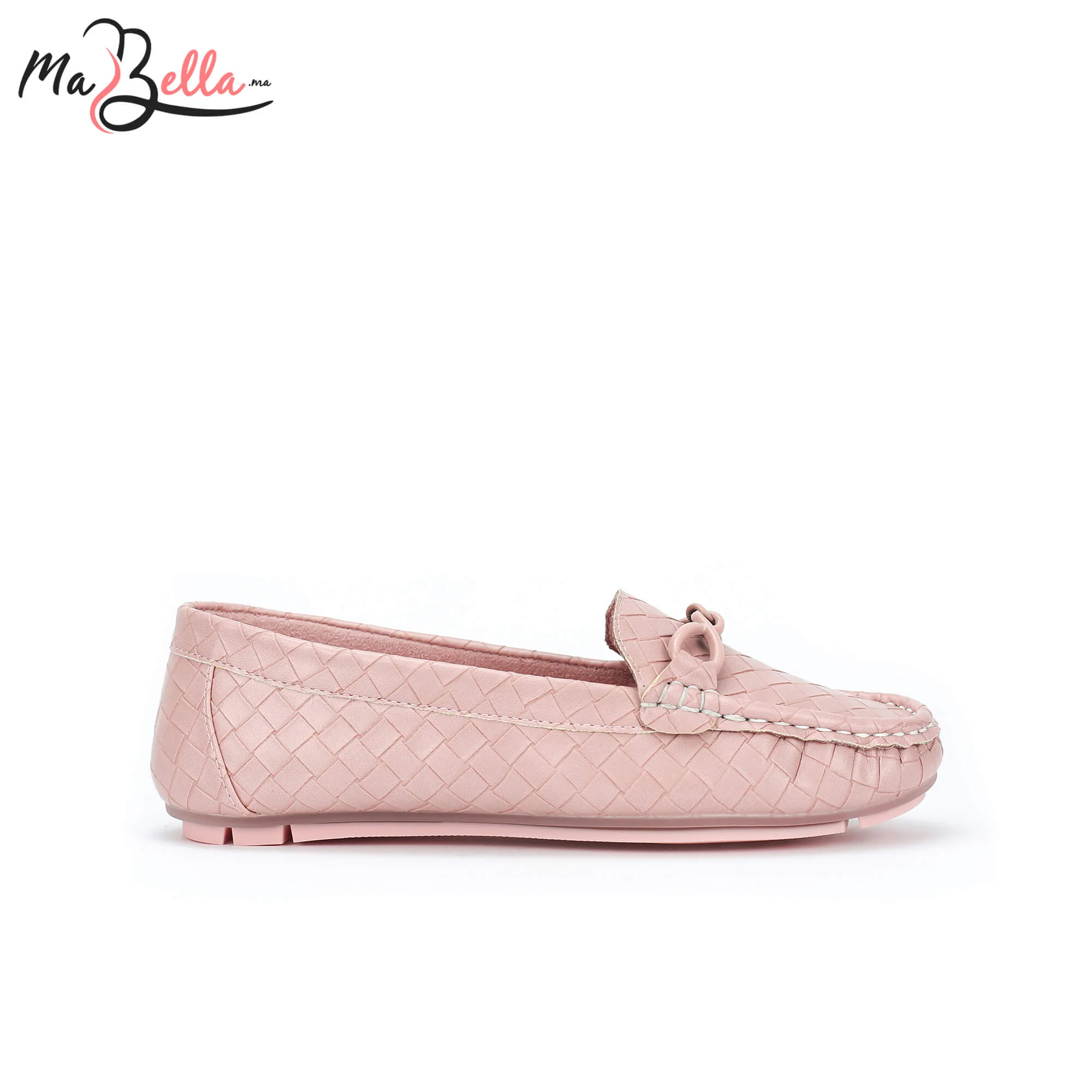Mocassins pour Femmes - Rose - Tressé - A/9471