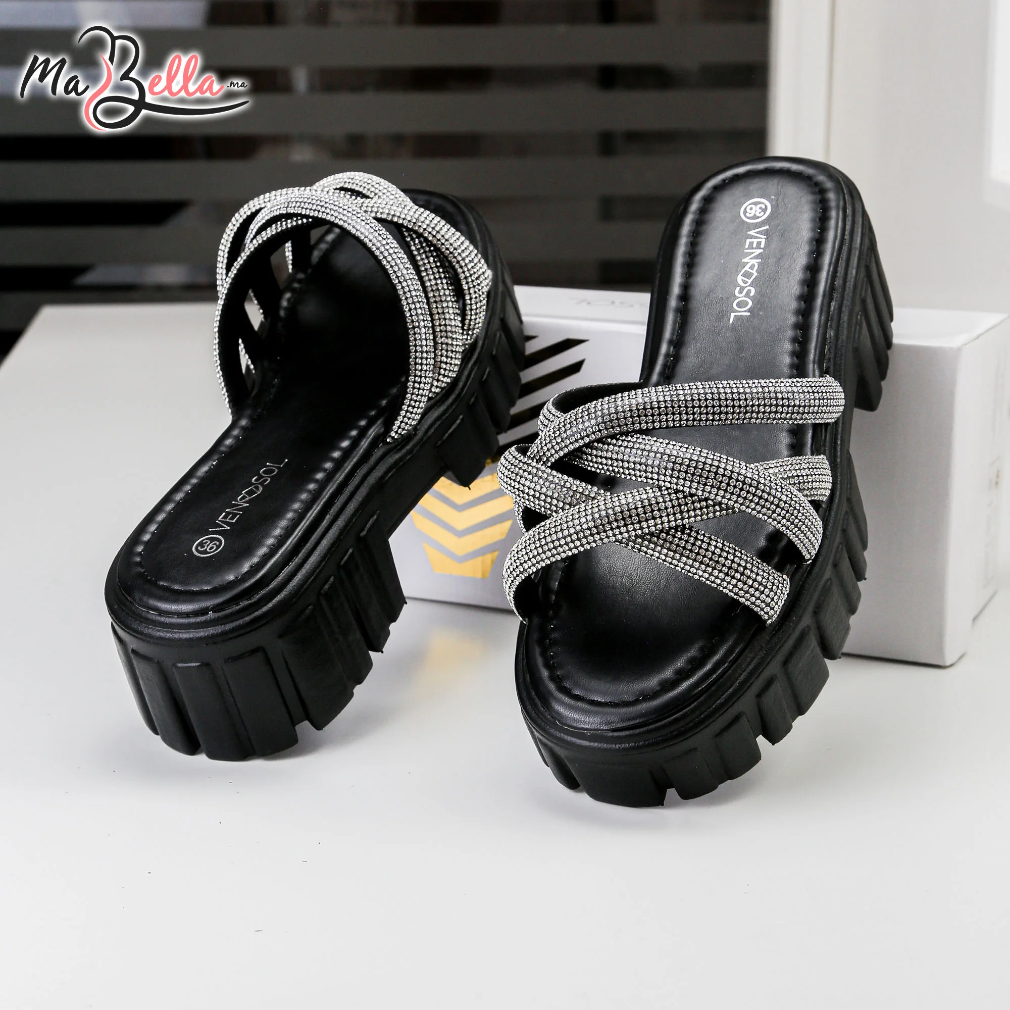 Sandale Plate - Noir - TC-3330