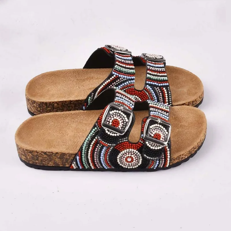 Sandale Plate - Noir - RK-7