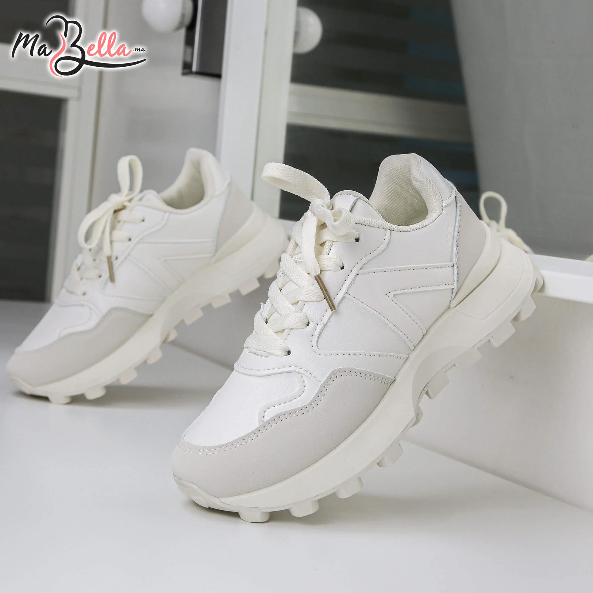 Baskets pour Femmes - Beige - E8111