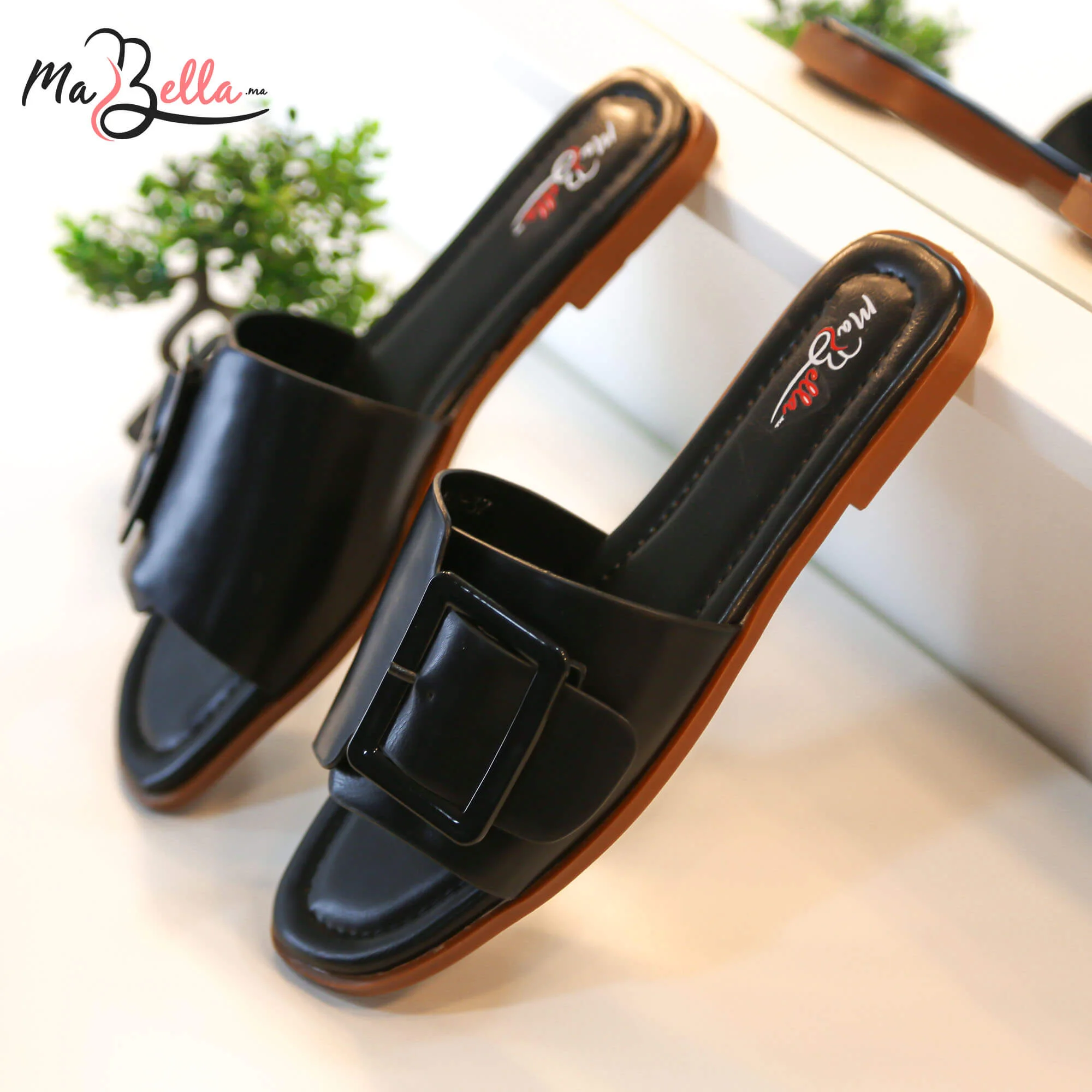 Sandale Plate - Noir - BZIM-2400