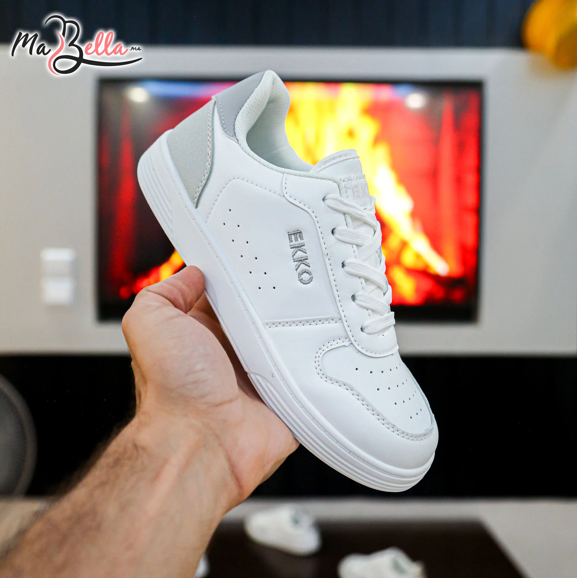 Baskets pour Femmes - Blanc/Gris - EK-04