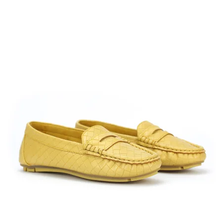 Mocassins pour Femmes - Jaune - Tressé - SM/6493