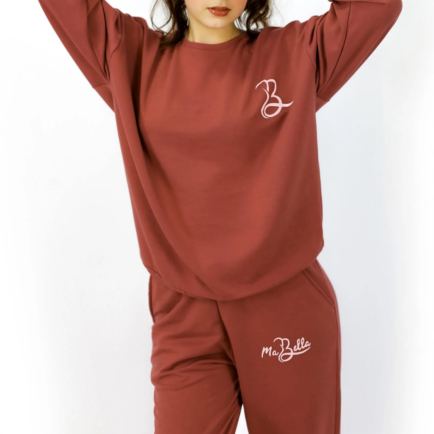 Survêtement Ensemble 2 Pièces pour Femmes - Rouge Brique - TS01