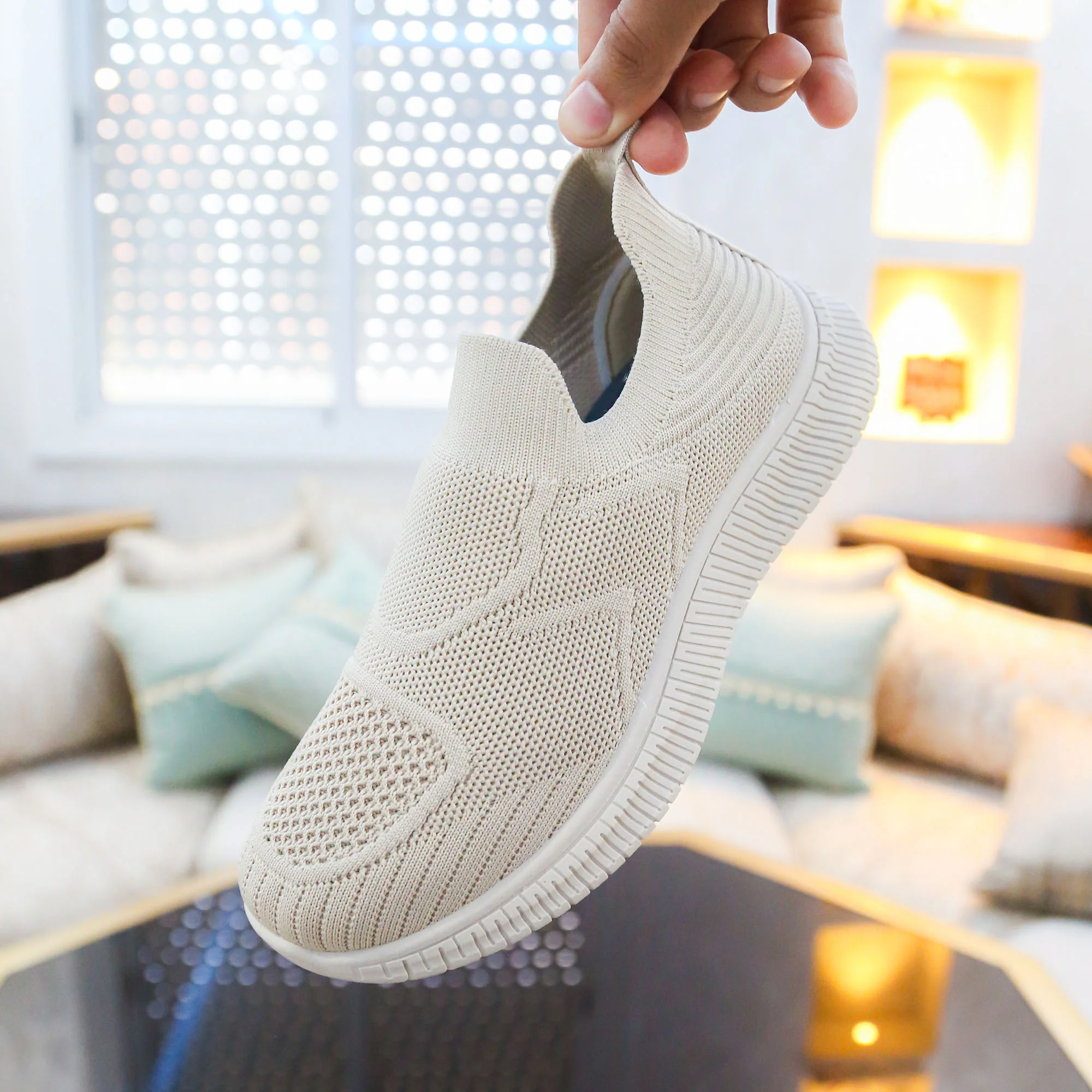 Baskets pour Femmes - Beige - OC-B9