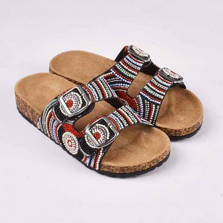 Sandale Plate - Noir - RK-7