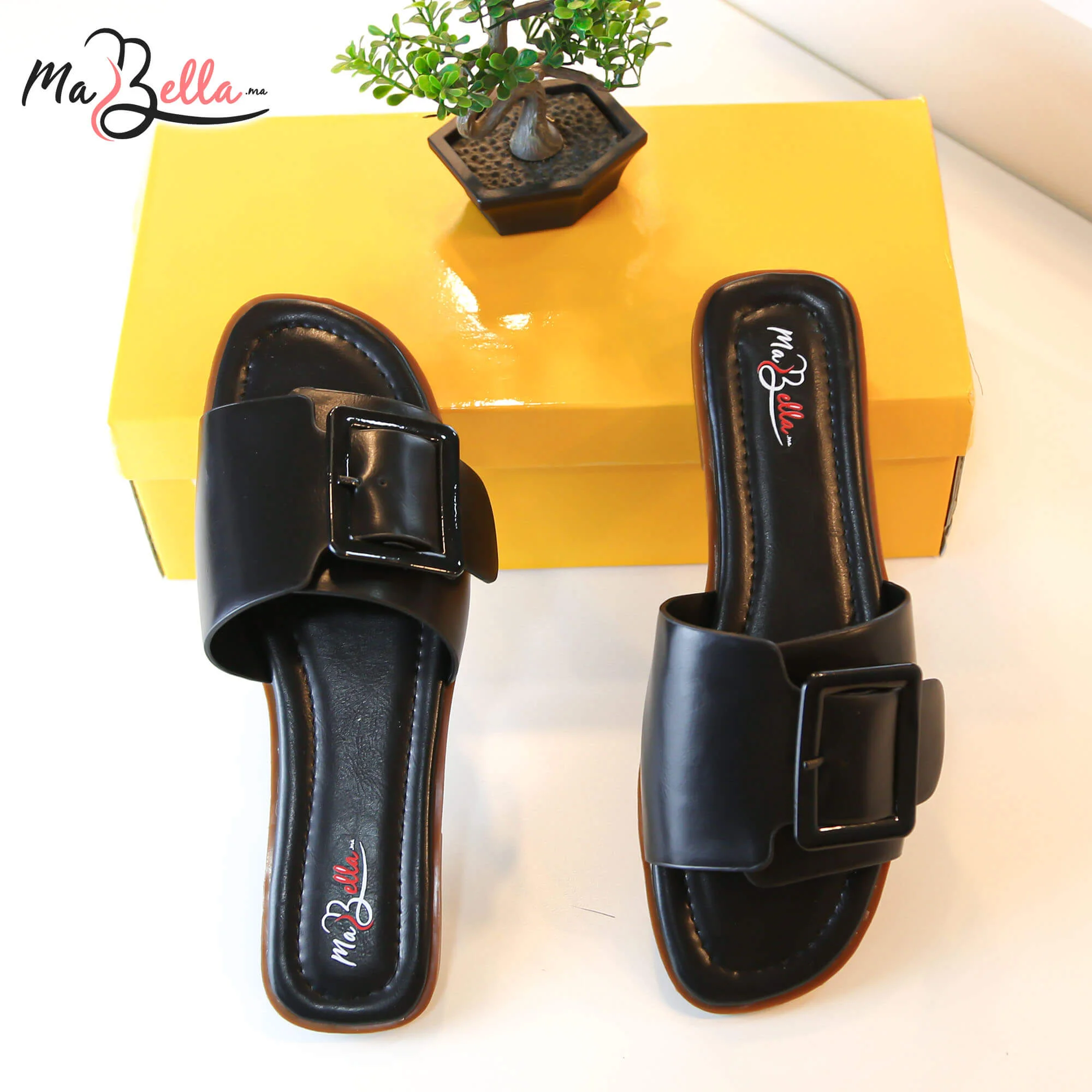 Sandale Plate - Noir - BZIM-2400