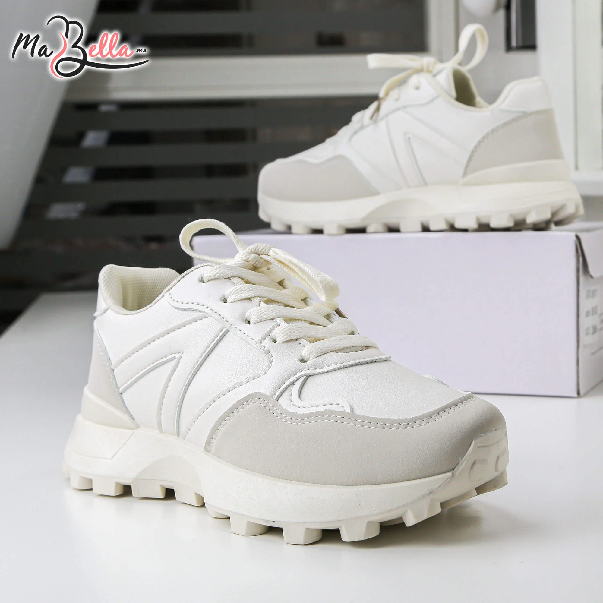 Baskets pour Femmes - Beige - E8111