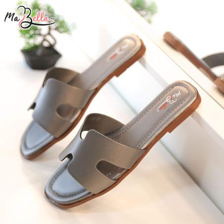 Sandale Plate - Gris argenté foncé - HRMS-01