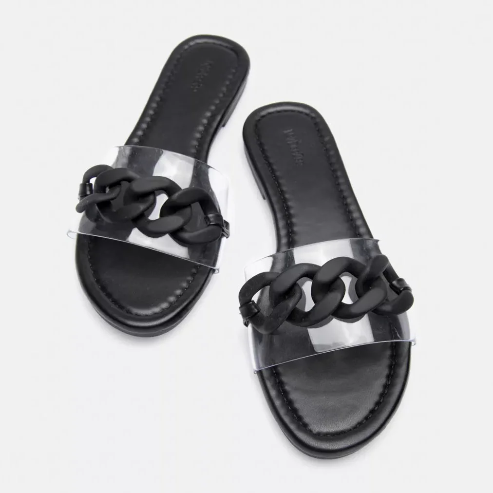 Sandale Plate - Noir - RF-627