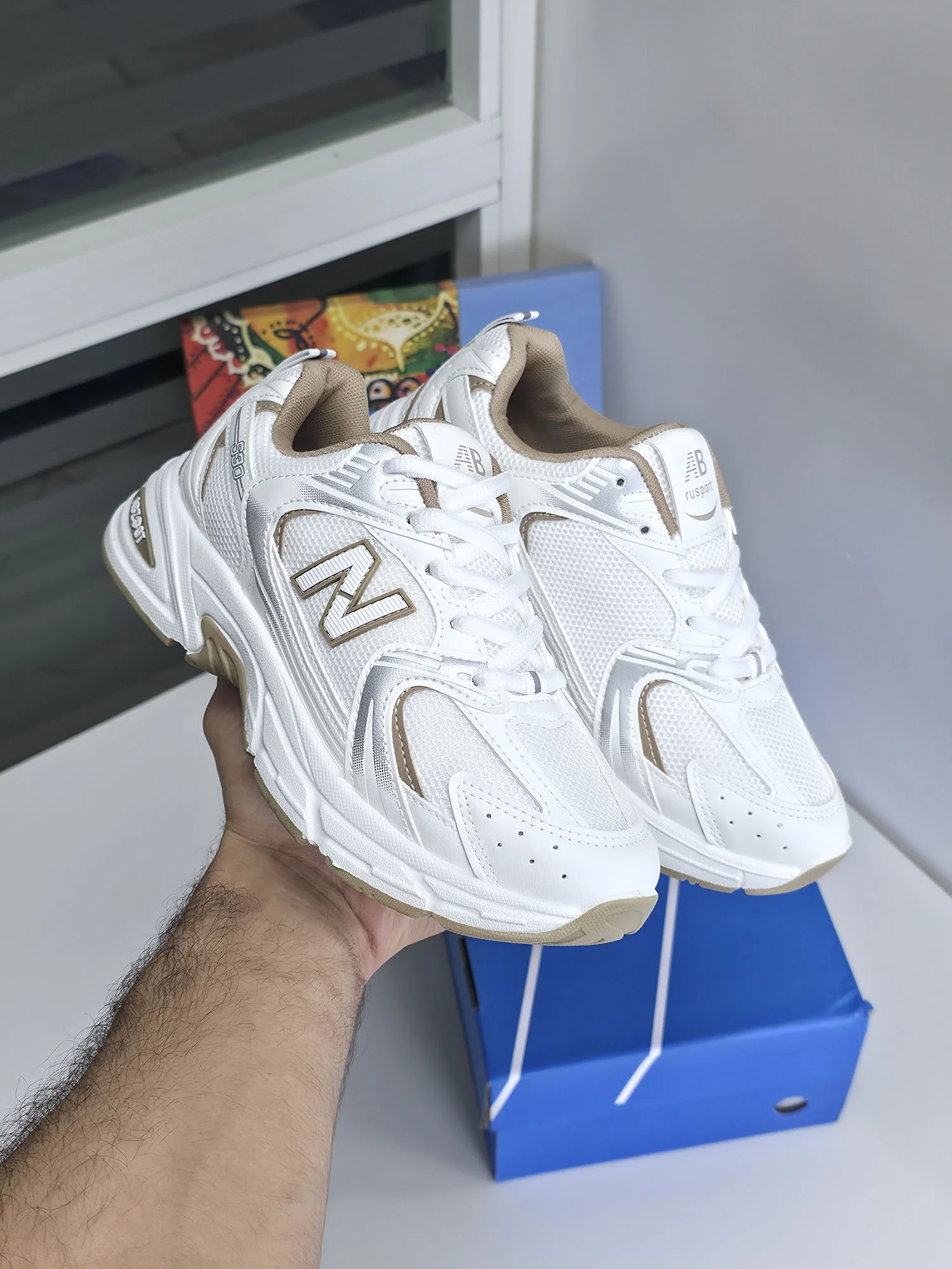 Baskets - Blanc/Beige - AB-530