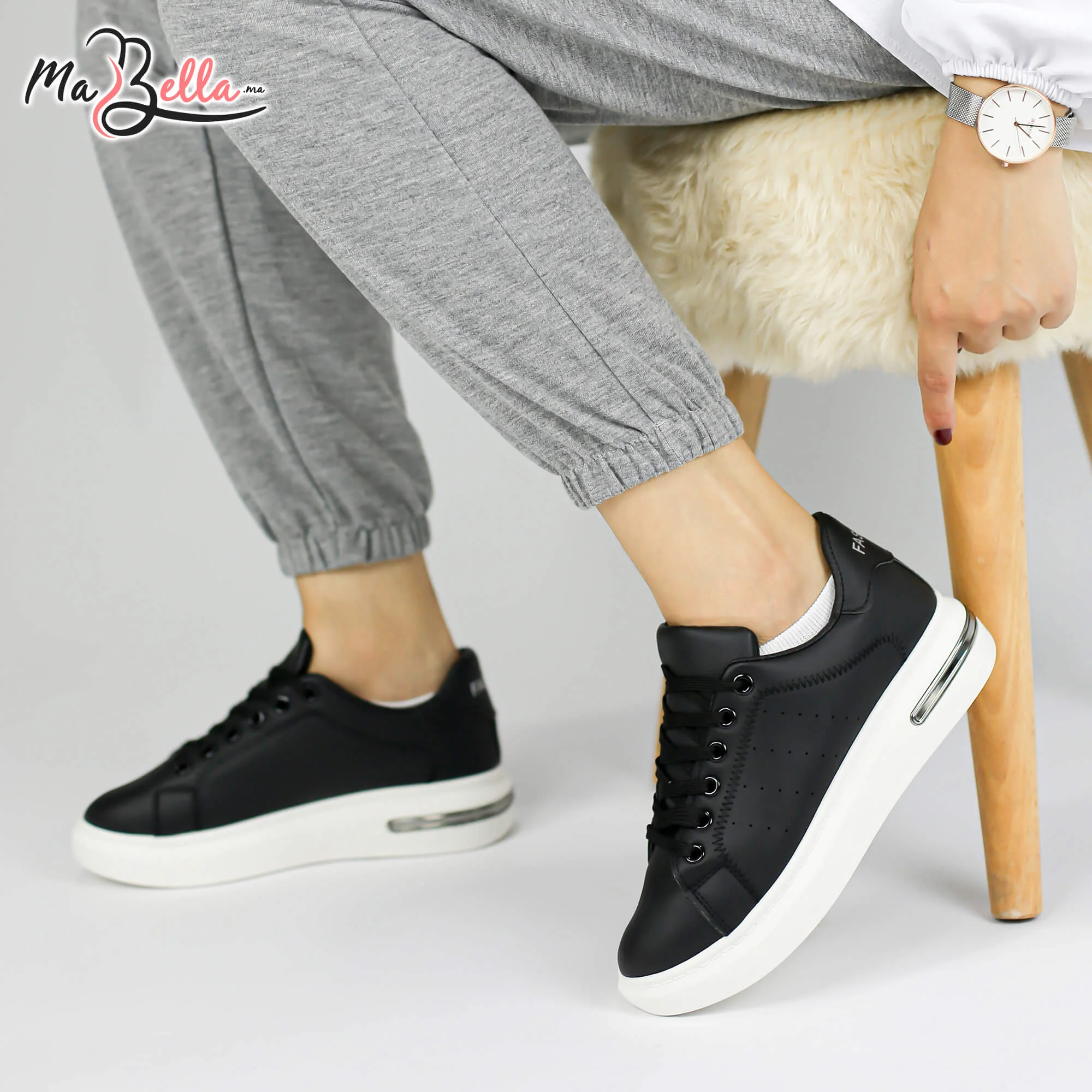 Baskets pour Femmes - Noir - RF32