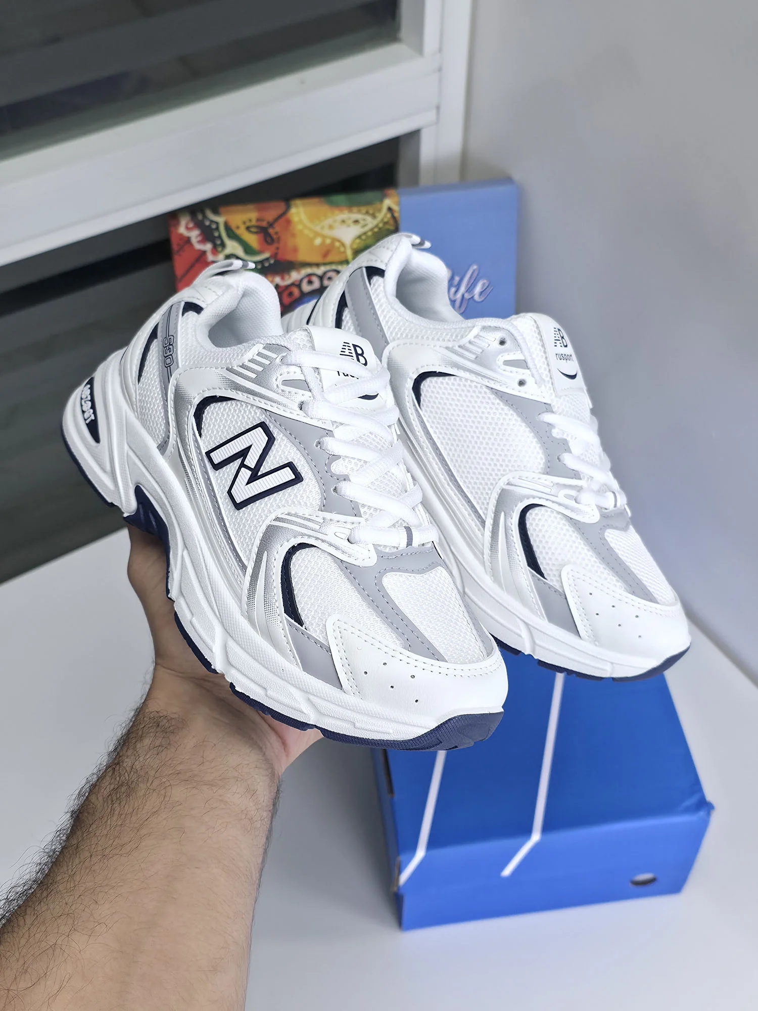 Baskets - Blanc/Bleu - AB-530